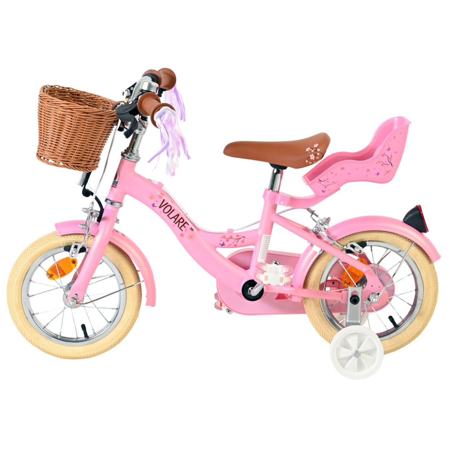 Volare Blossom Fiets - 12 inch - Roze - Twee handremmen