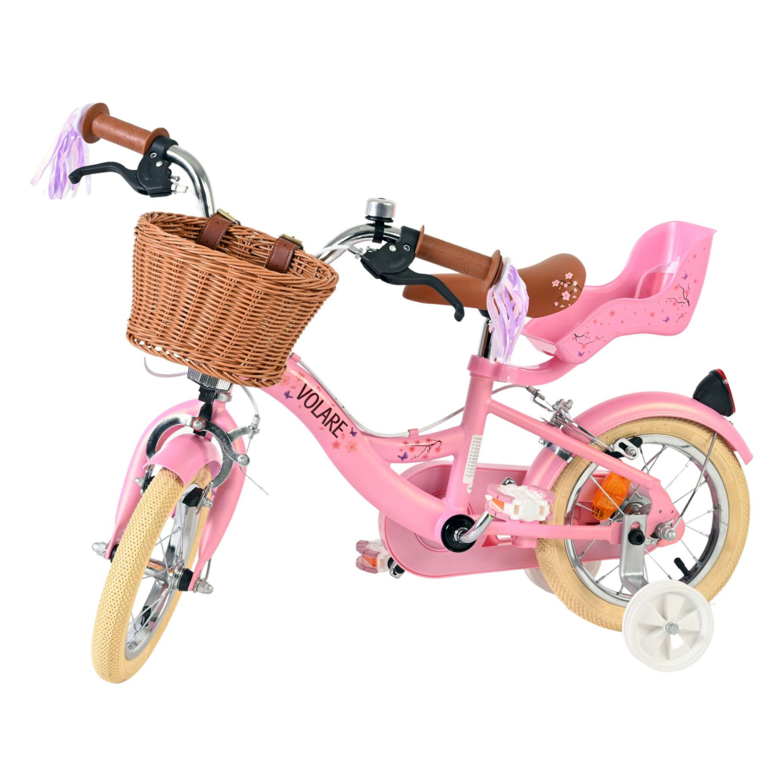 Volare Blossom Fiets - 12 inch - Roze - Twee handremmen