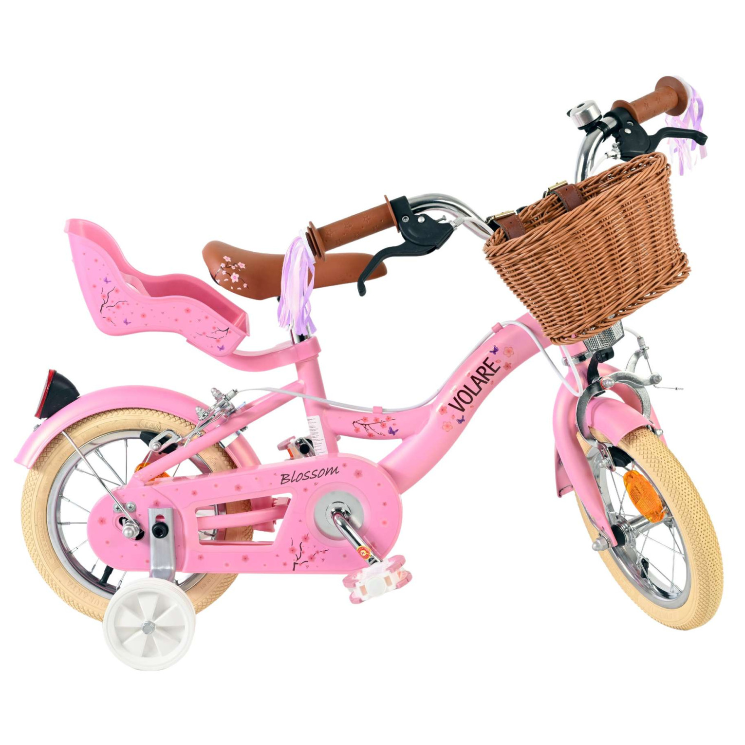 Volare Blossom Fiets - 12 inch - Roze - Twee handremmen