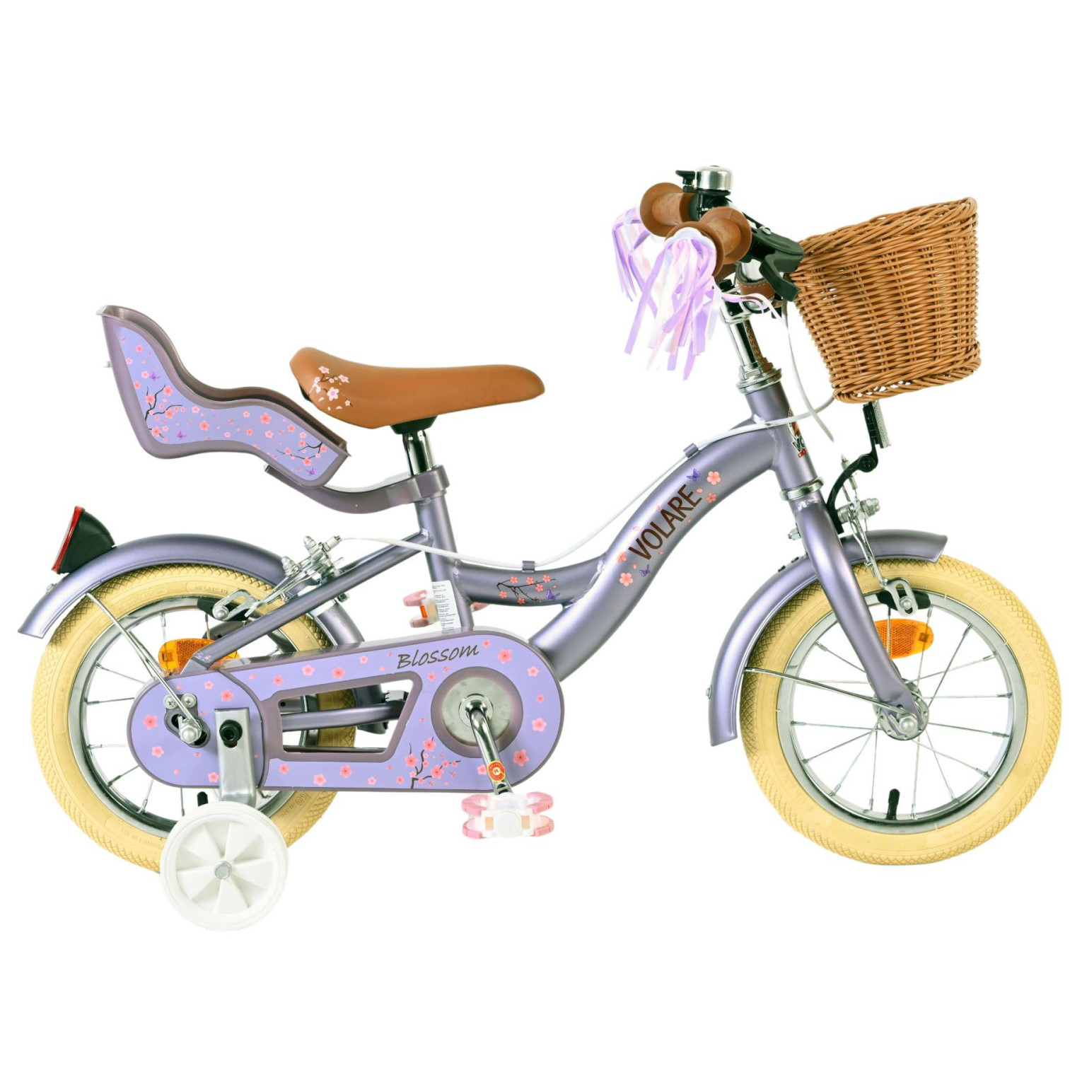 Volare Blossom Fiets - 12 inch - Paars - Twee handremmen