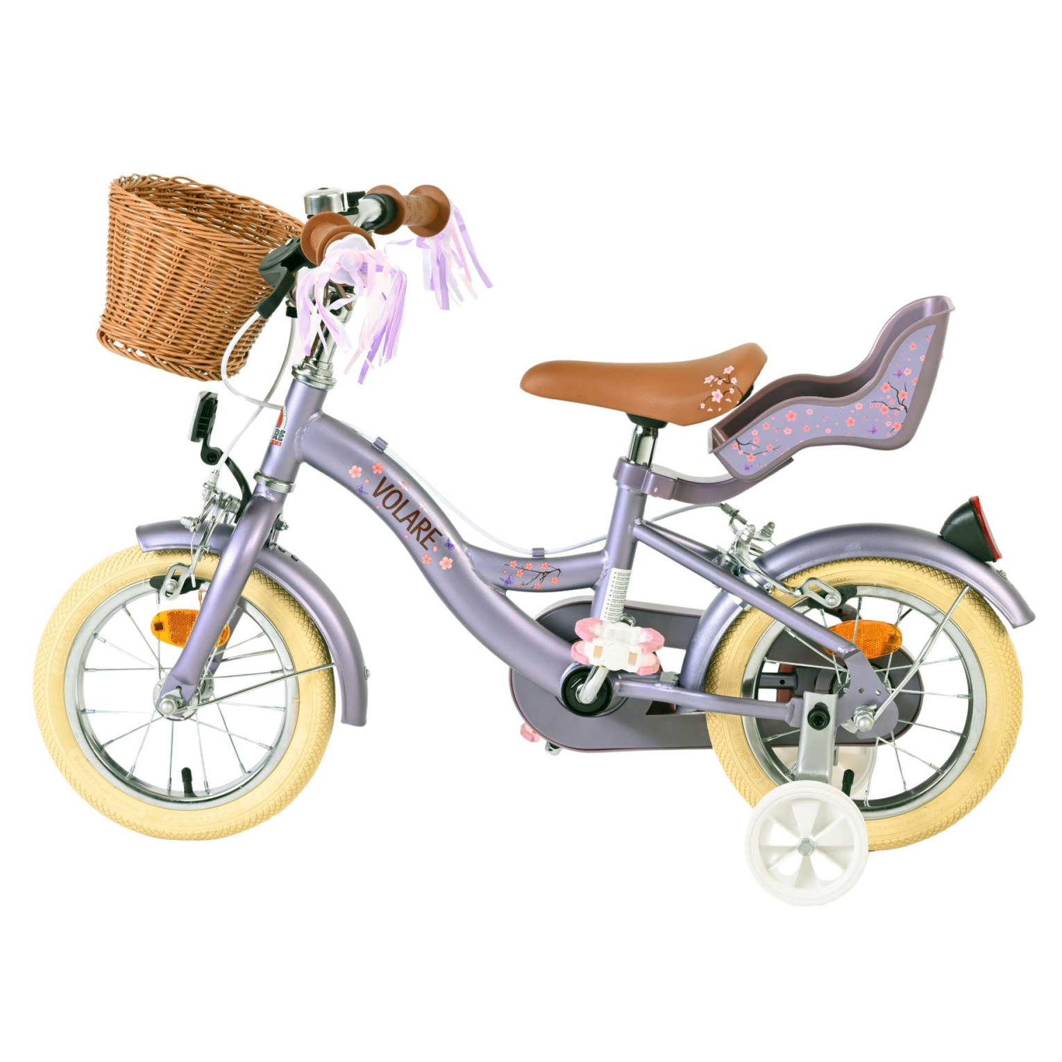 Volare Blossom Fiets - 12 inch - Paars - Twee handremmen