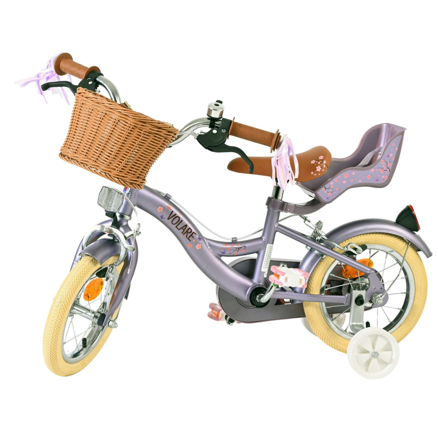Volare Blossom Fiets - 12 inch - Paars - Twee handremmen