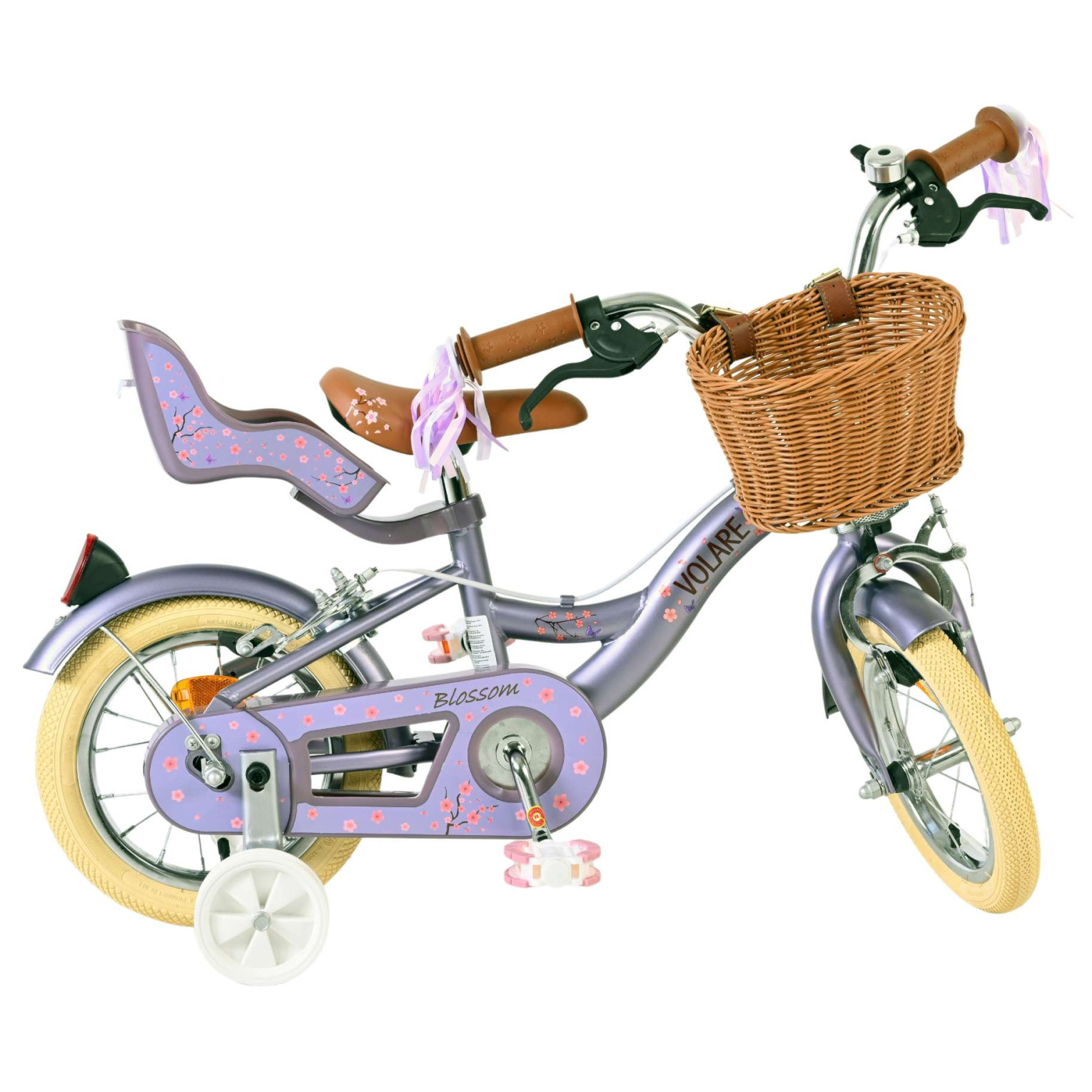 Volare Blossom Fiets - 12 inch - Paars - Twee handremmen