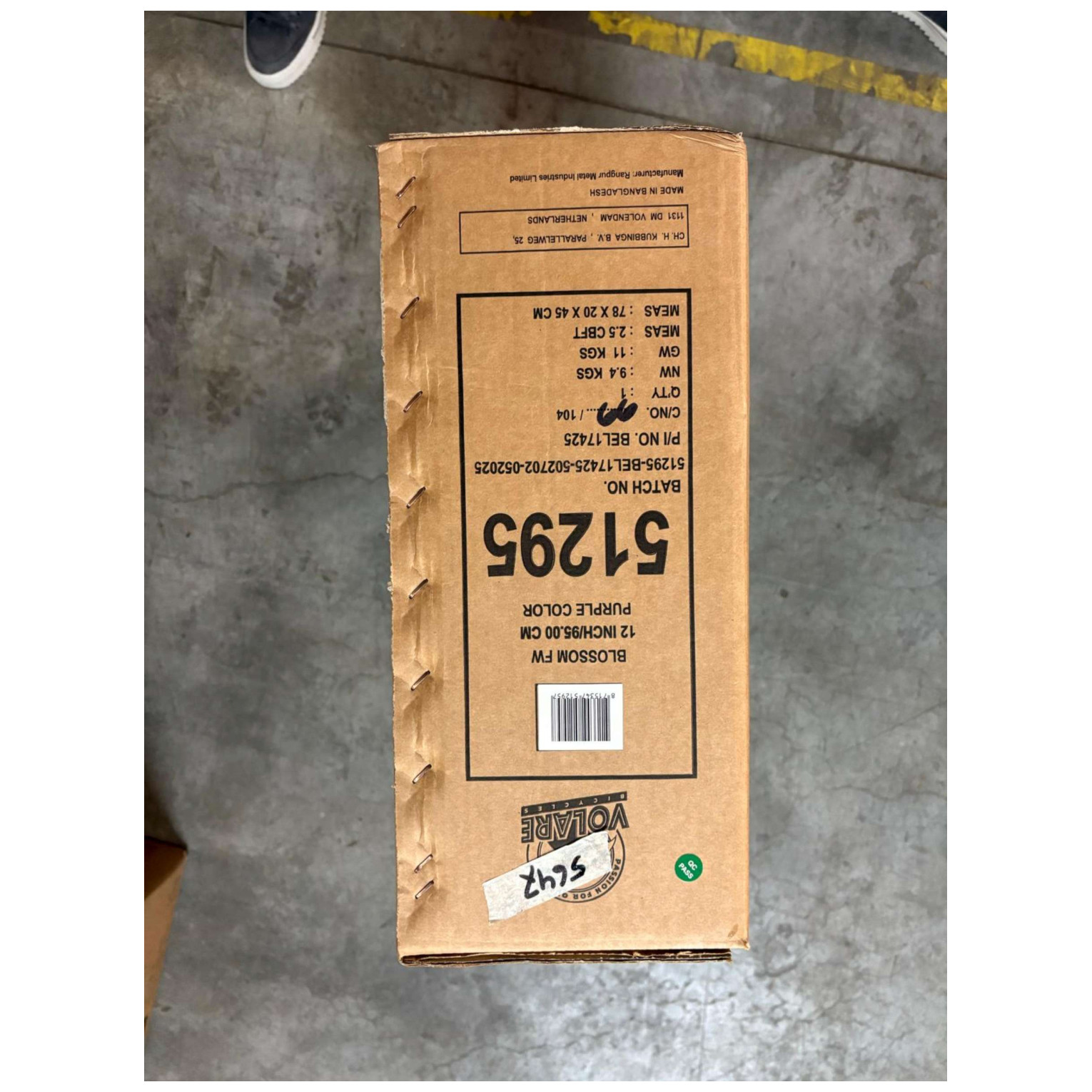 Volare Blossom Fiets - 12 inch - Paars - Twee handremmen