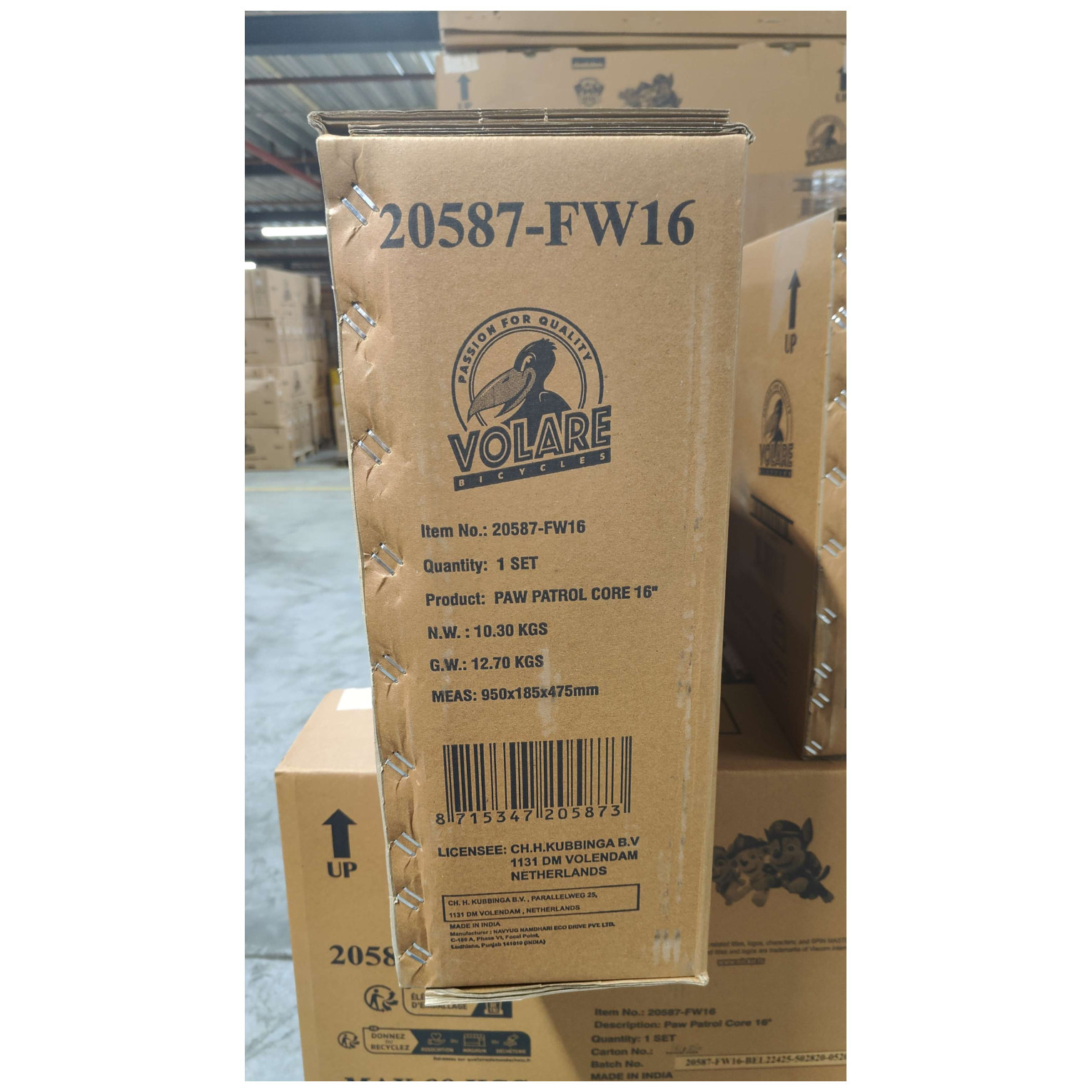 Paw Patrol Fiets - 16 inch - Rood - Twee handremmen