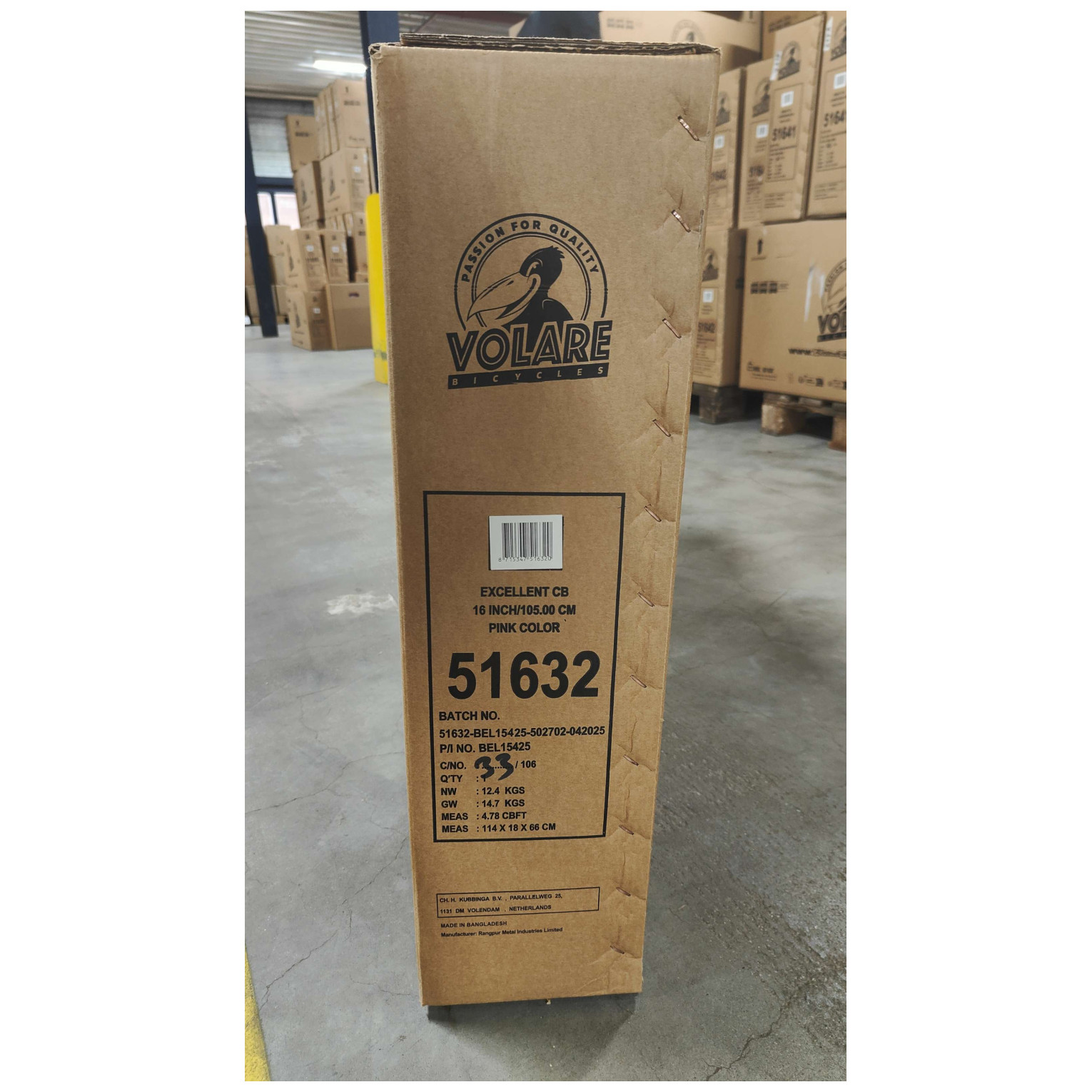 Volare Excellent Fiets - 16 inch - Roze