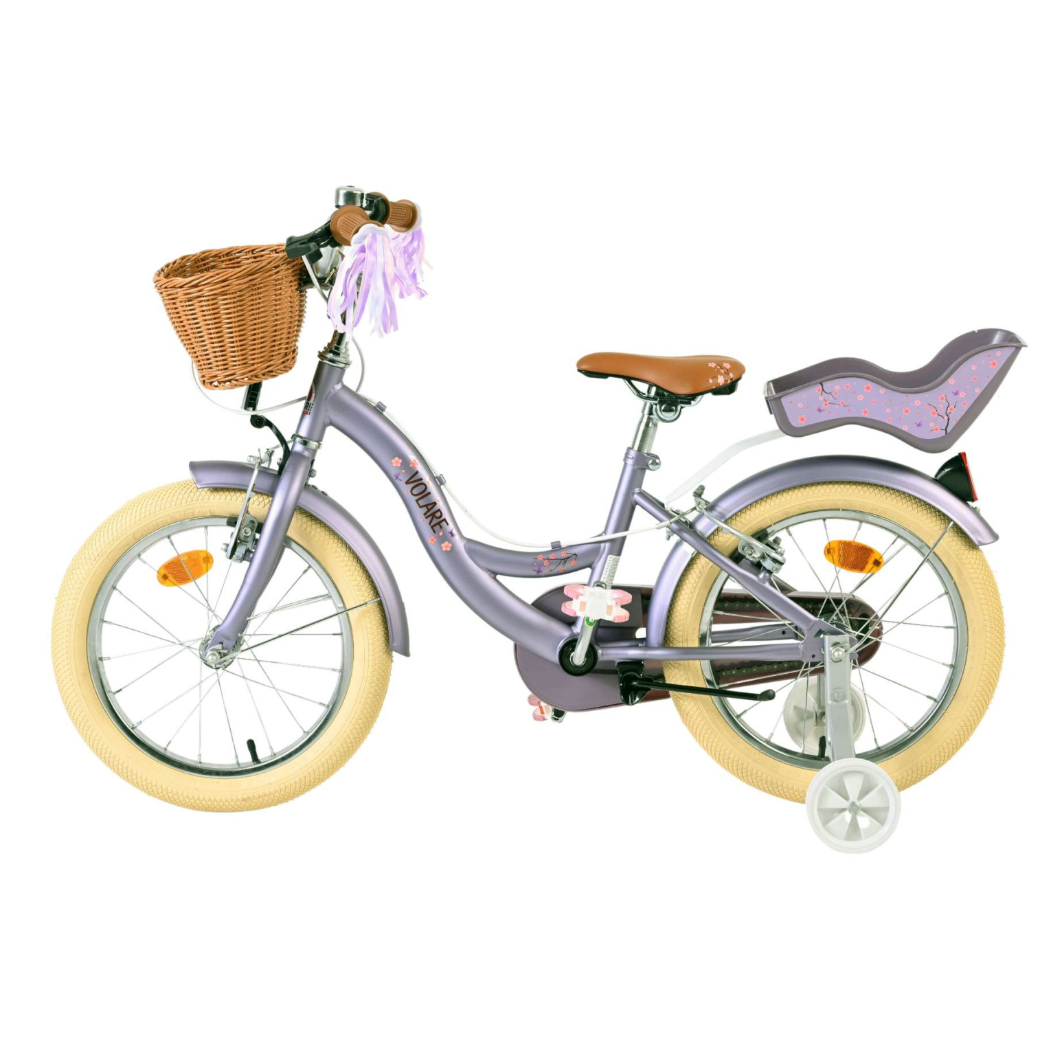 Volare Blossom Fiets - 16 inch - Paars - Twee Handremmen