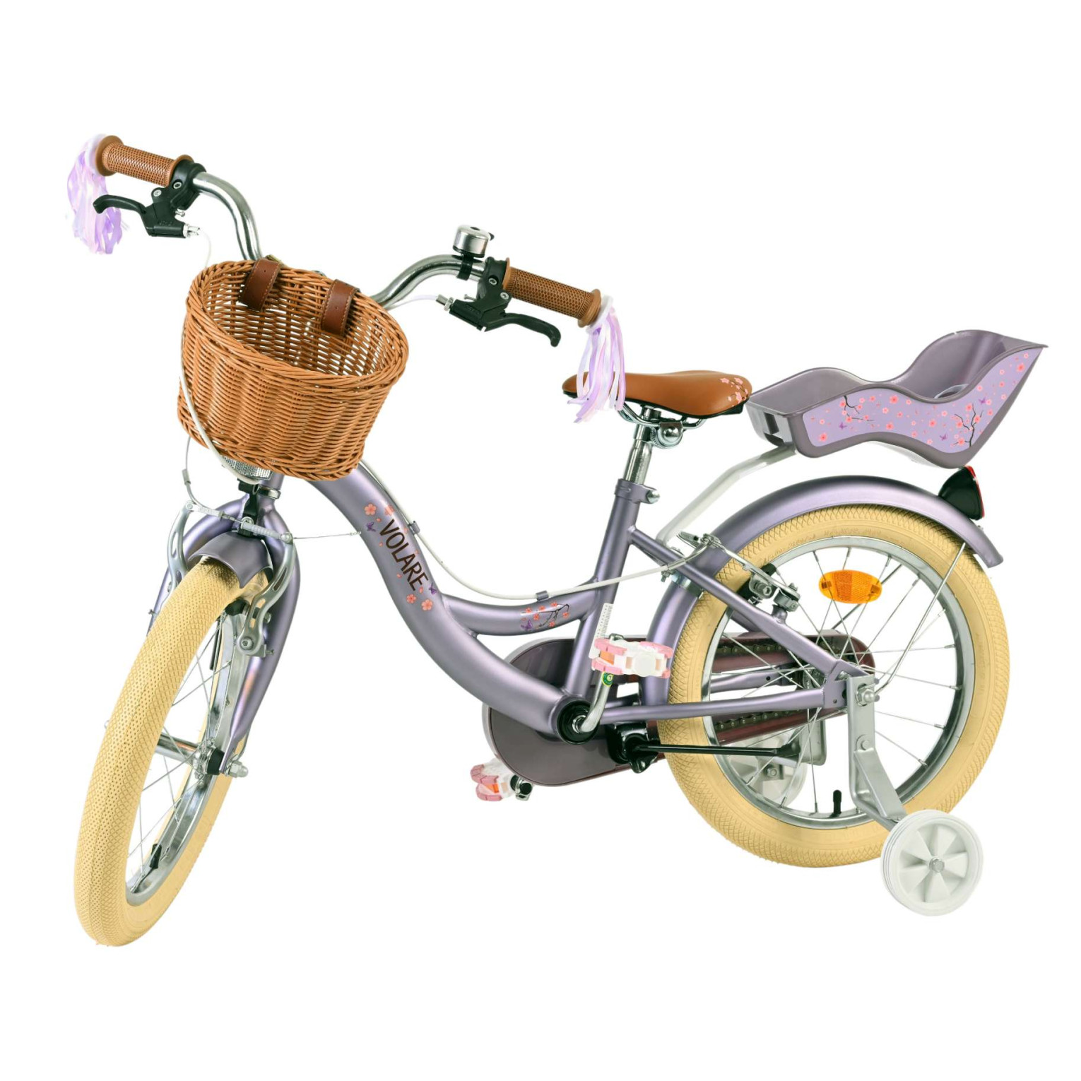 Volare Blossom Fiets - 16 inch - Paars - Twee Handremmen