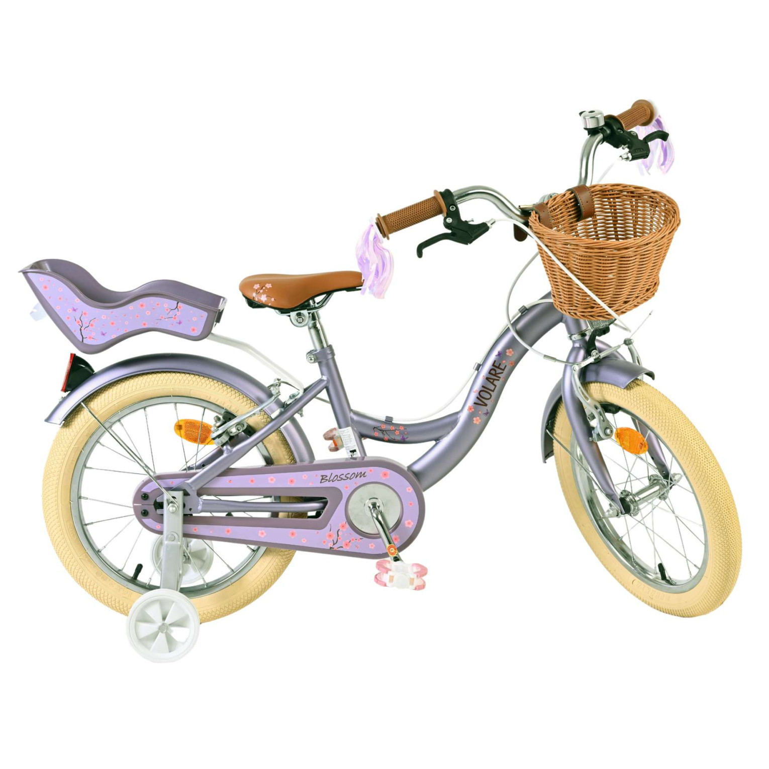 Volare Blossom Fiets - 16 inch - Paars - Twee Handremmen