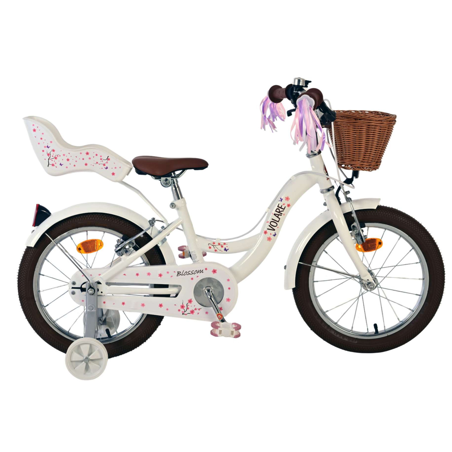 Volare Blossom Fiets - 16 inch - Wit - Twee Handremmen