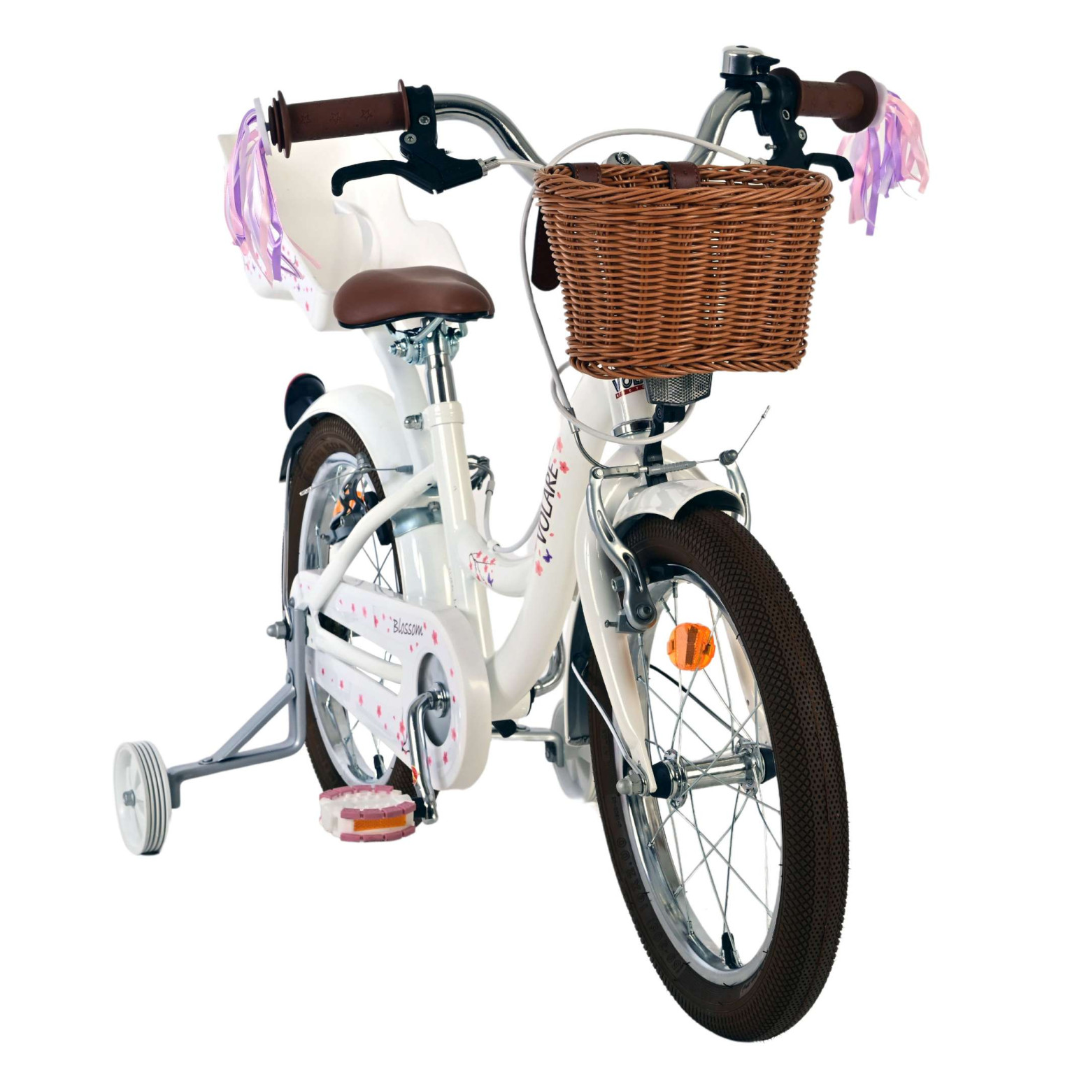 Volare Blossom Fiets - 16 inch - Wit - Twee Handremmen