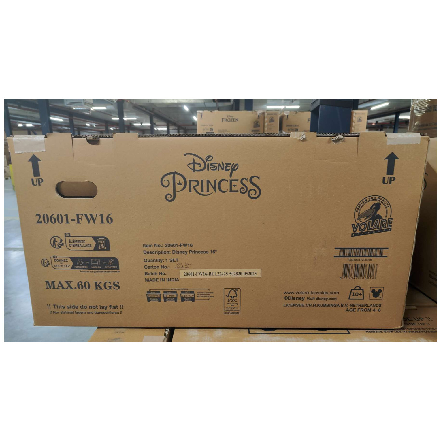 Disney Princess Fiets - 16 inch - Roze - Twee Handremmen