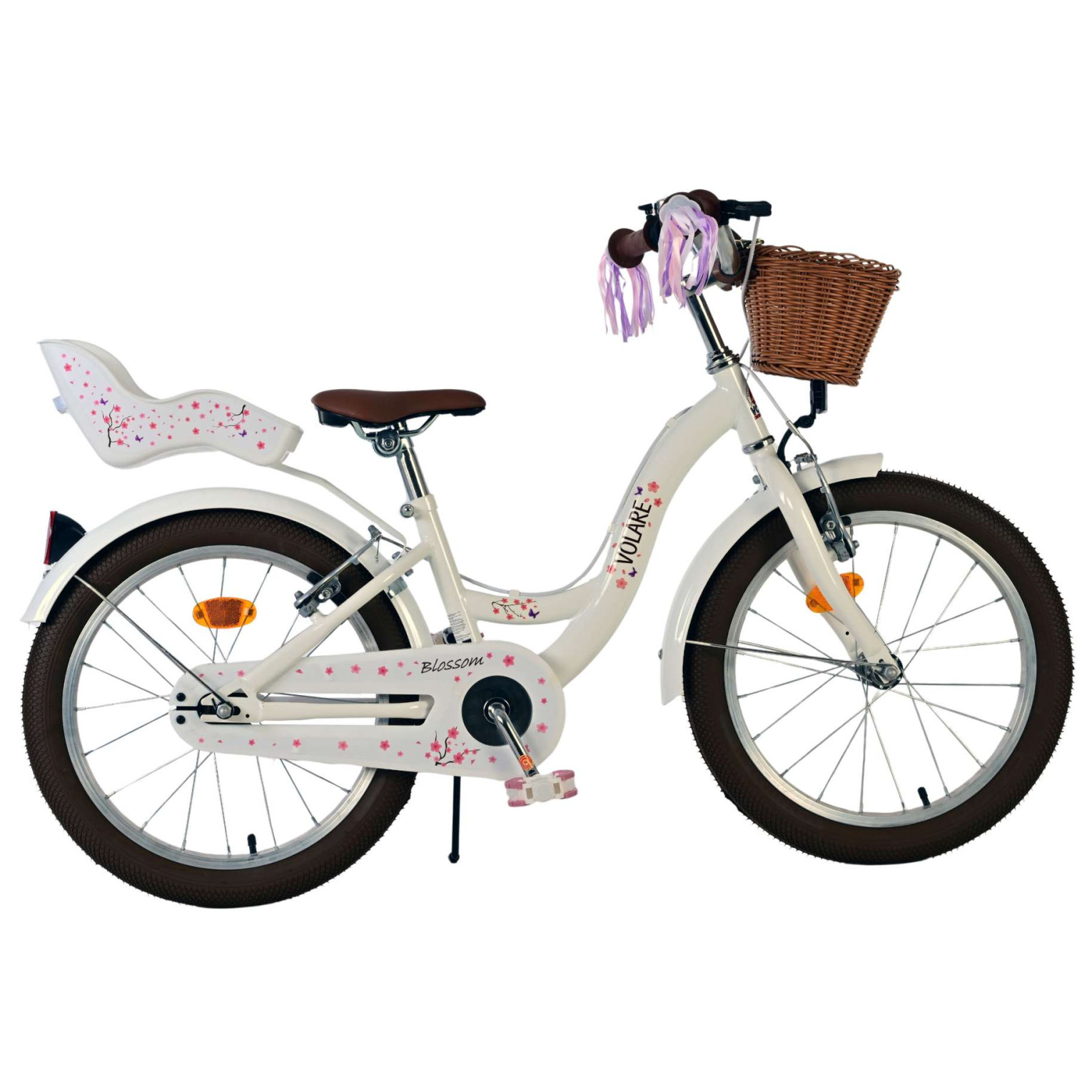 Volare Blossom Fiets - 18 inch - Wit - Twee handremmen