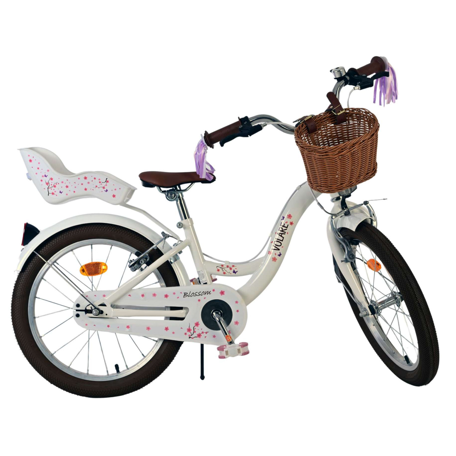Volare Blossom Fiets - 18 inch - Wit - Twee handremmen
