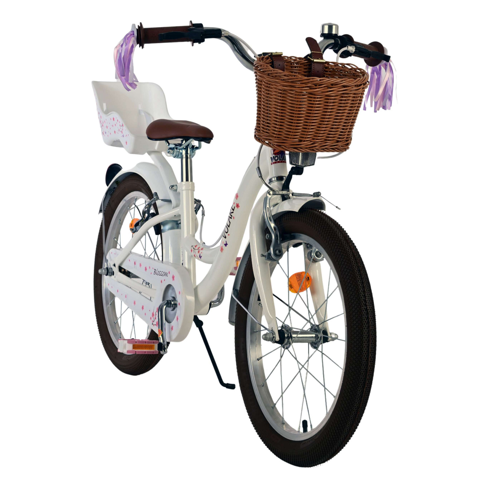 Volare Blossom Fiets - 18 inch - Wit - Twee handremmen