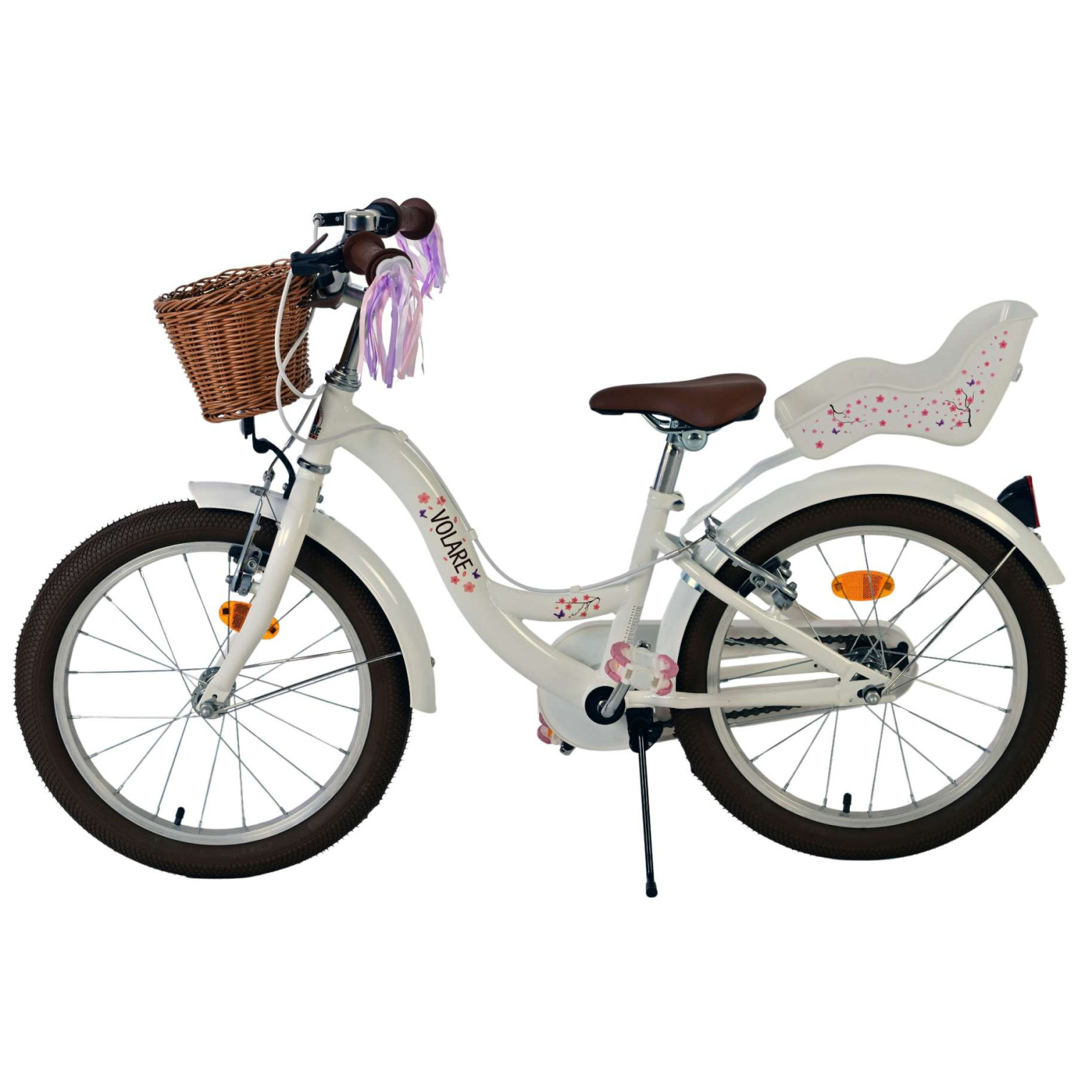 Volare Blossom Fiets - 18 inch - Wit - Twee handremmen