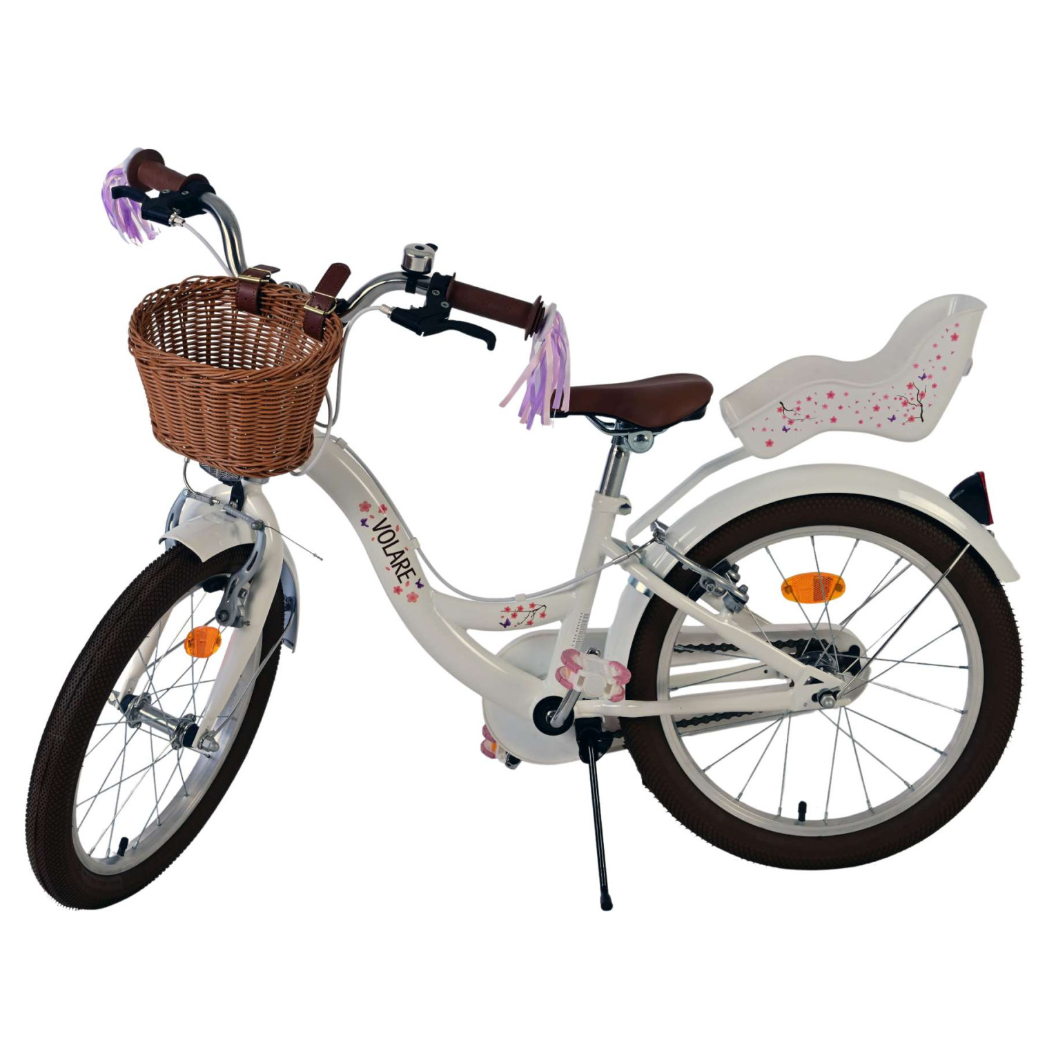 Volare Blossom Fiets - 18 inch - Wit - Twee handremmen