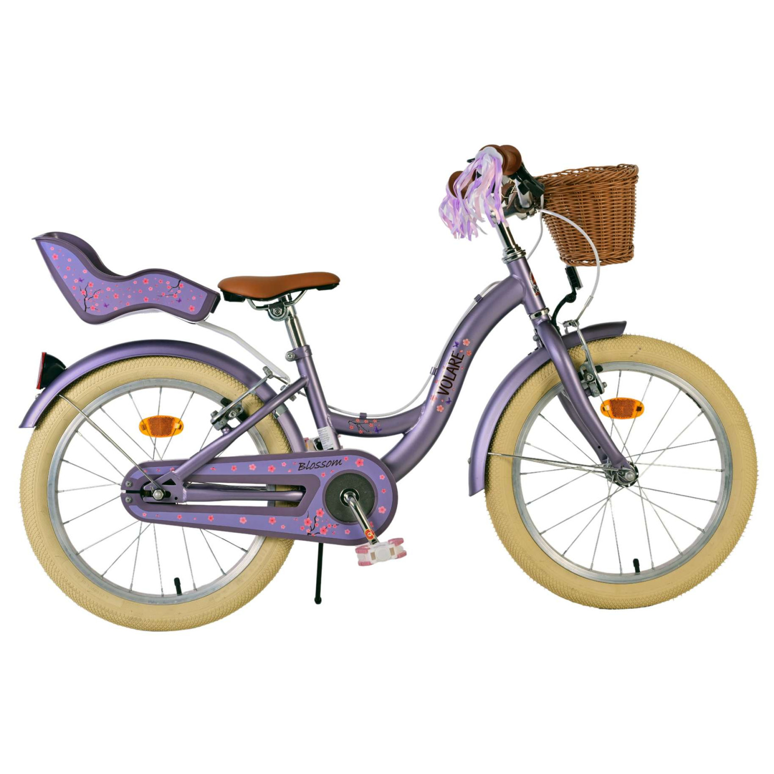 Volare Blossom Fiets - 18 inch - Paars - Twee Handremmen