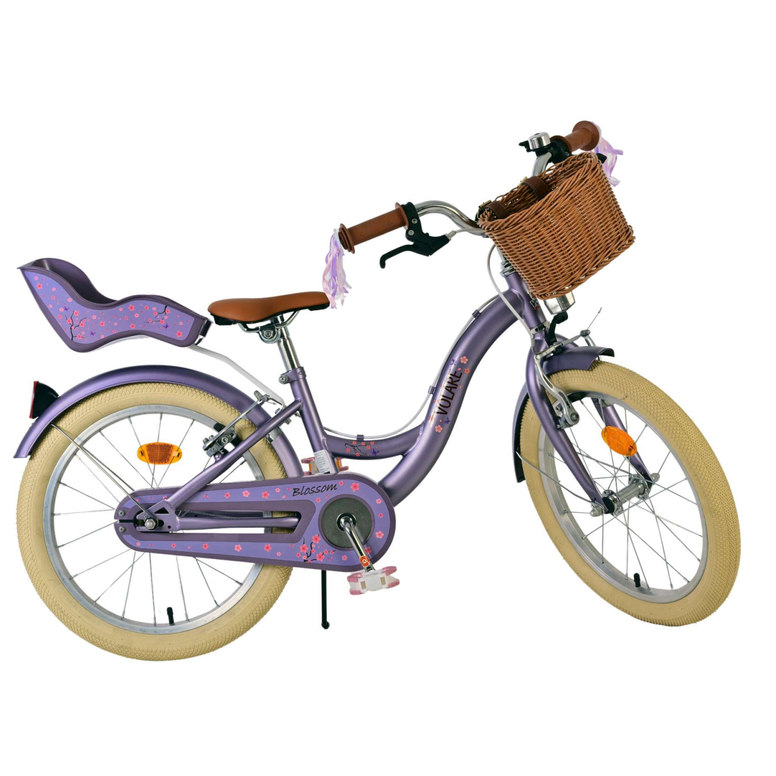 Volare Blossom Fiets - 18 inch - Paars - Twee Handremmen