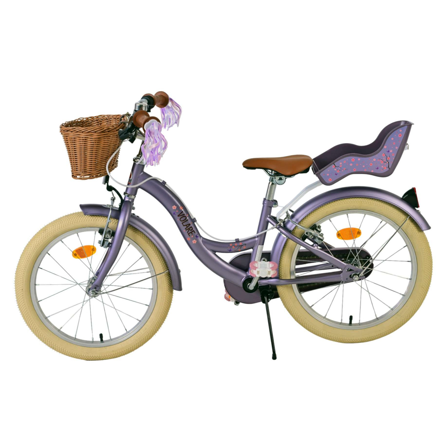 Volare Blossom Fiets - 18 inch - Paars - Twee Handremmen