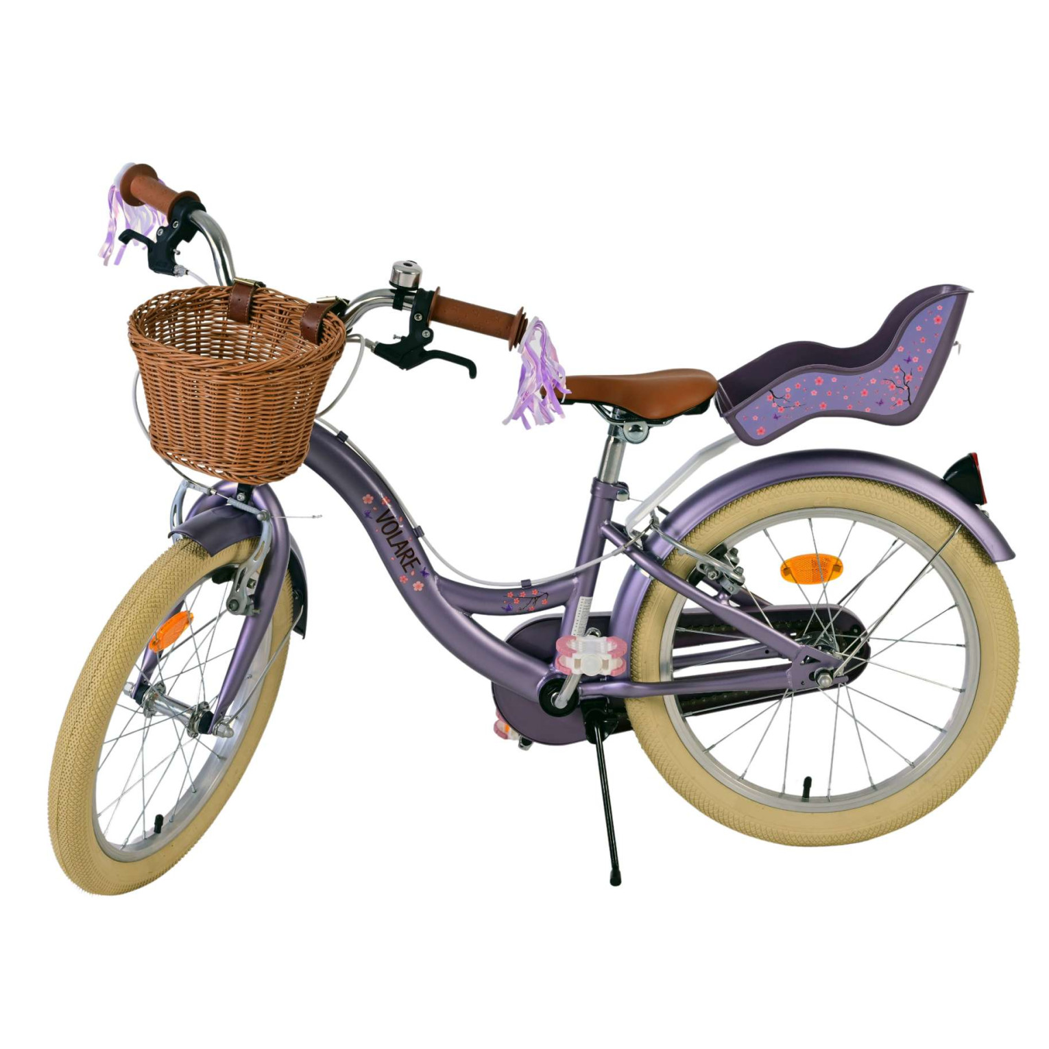 Volare Blossom Fiets - 18 inch - Paars - Twee Handremmen