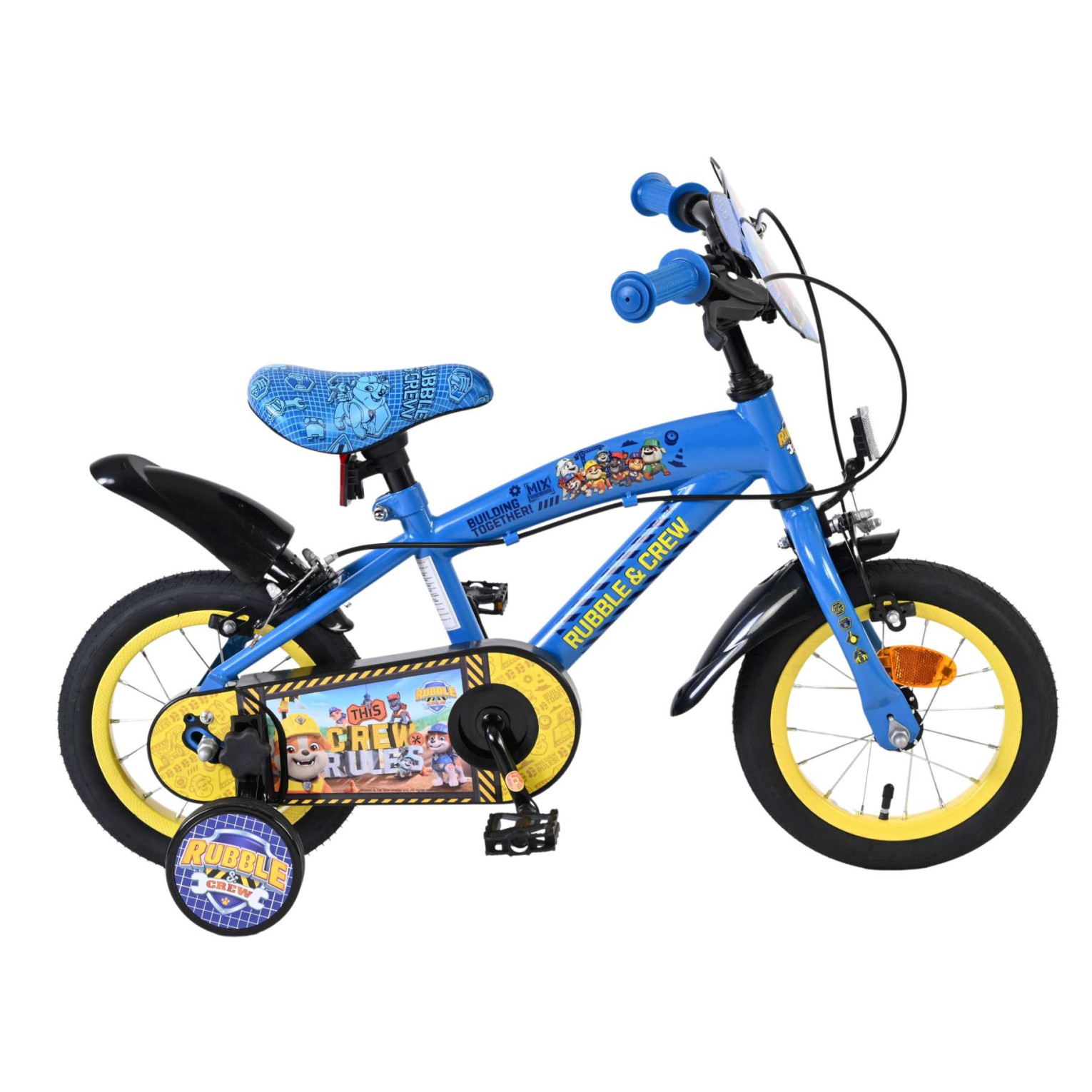 Rubble & Crew - Fiets - 12 inch - Blauw - Twee handremmen