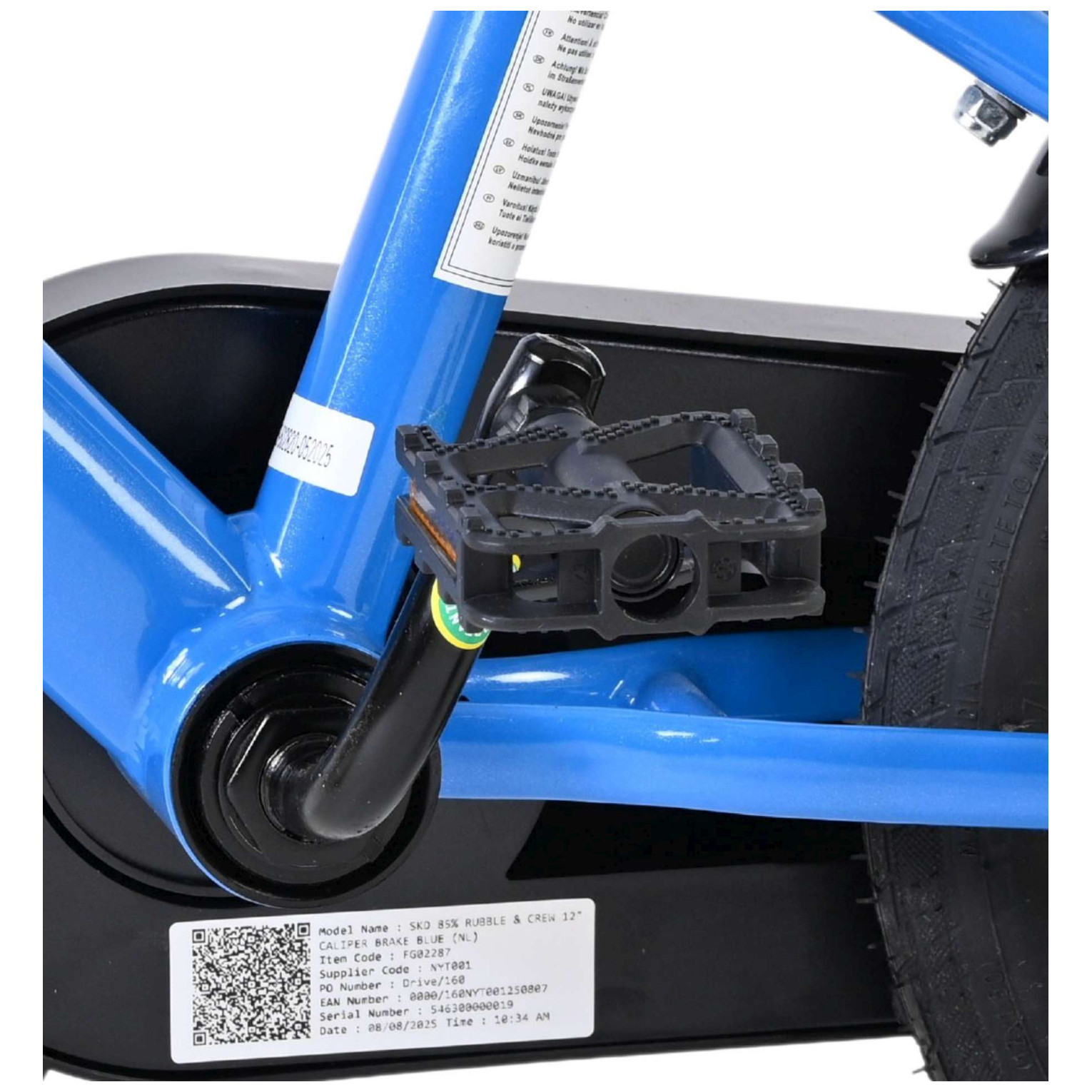 Rubble & Crew - Fiets - 12 inch - Blauw - Twee handremmen