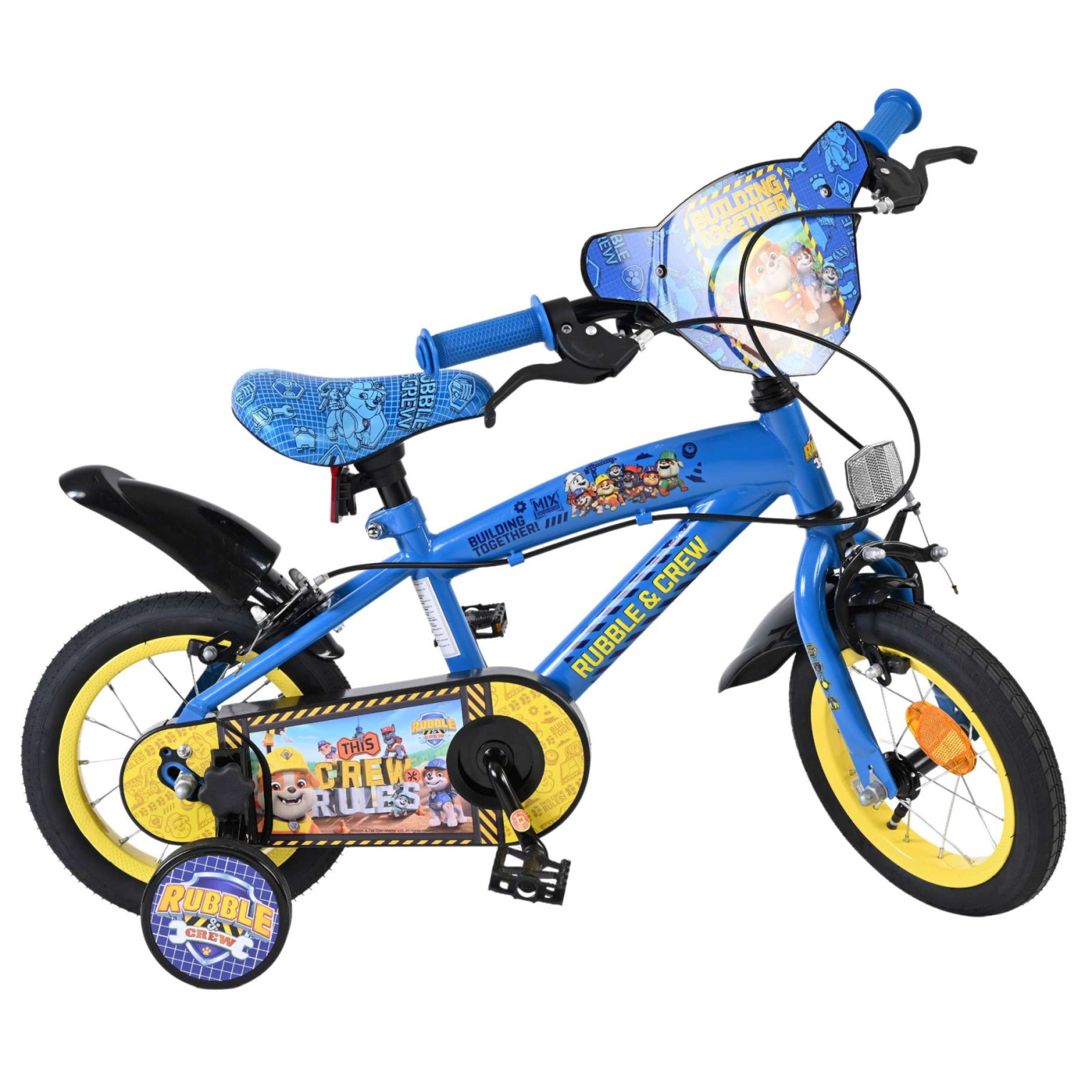 Rubble & Crew - Fiets - 12 inch - Blauw - Twee handremmen
