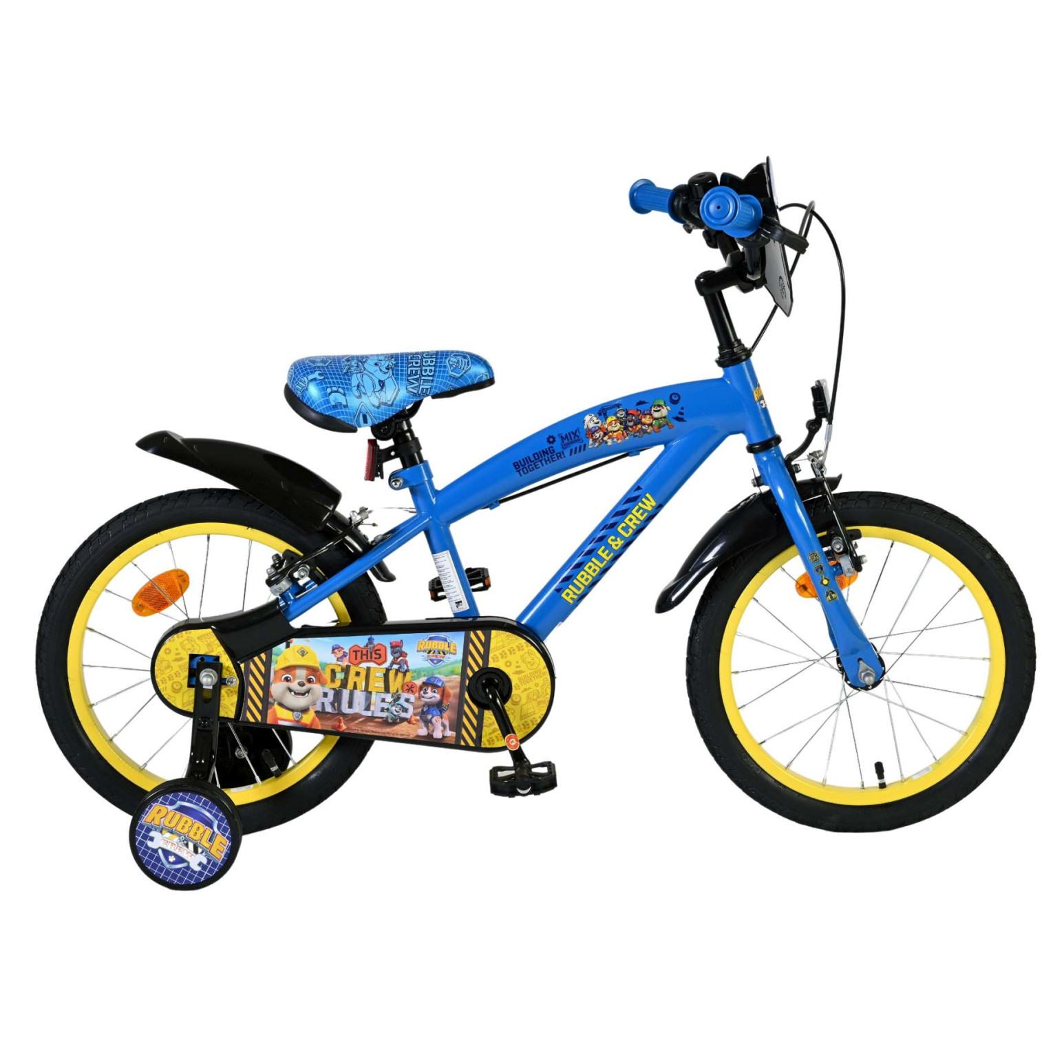Rubble & Crew Fiets - 16 inch - Blauw - Twee handremmen