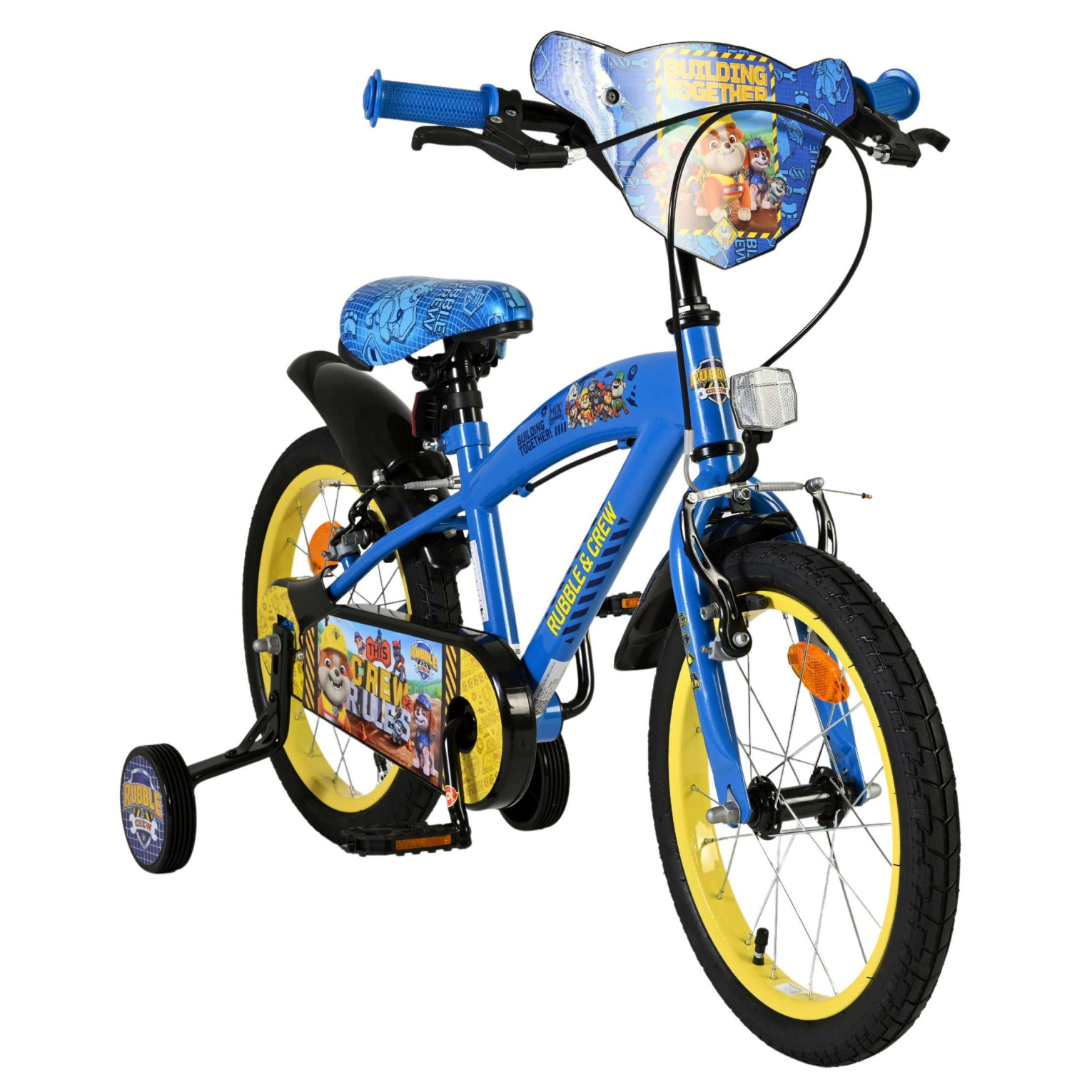 Rubble & Crew Fiets - 16 inch - Blauw - Twee handremmen