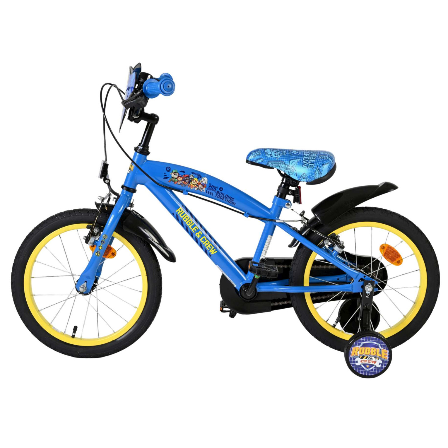 Rubble & Crew Fiets - 16 inch - Blauw - Twee handremmen