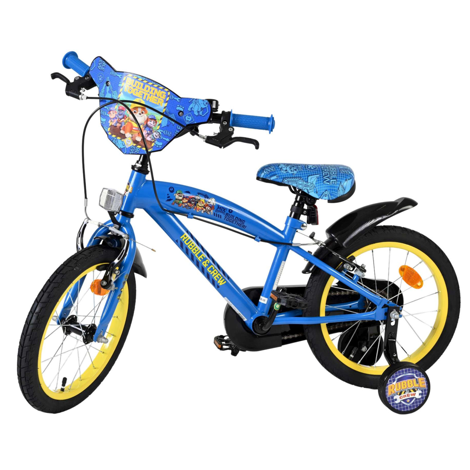 Rubble & Crew Fiets - 16 inch - Blauw - Twee handremmen