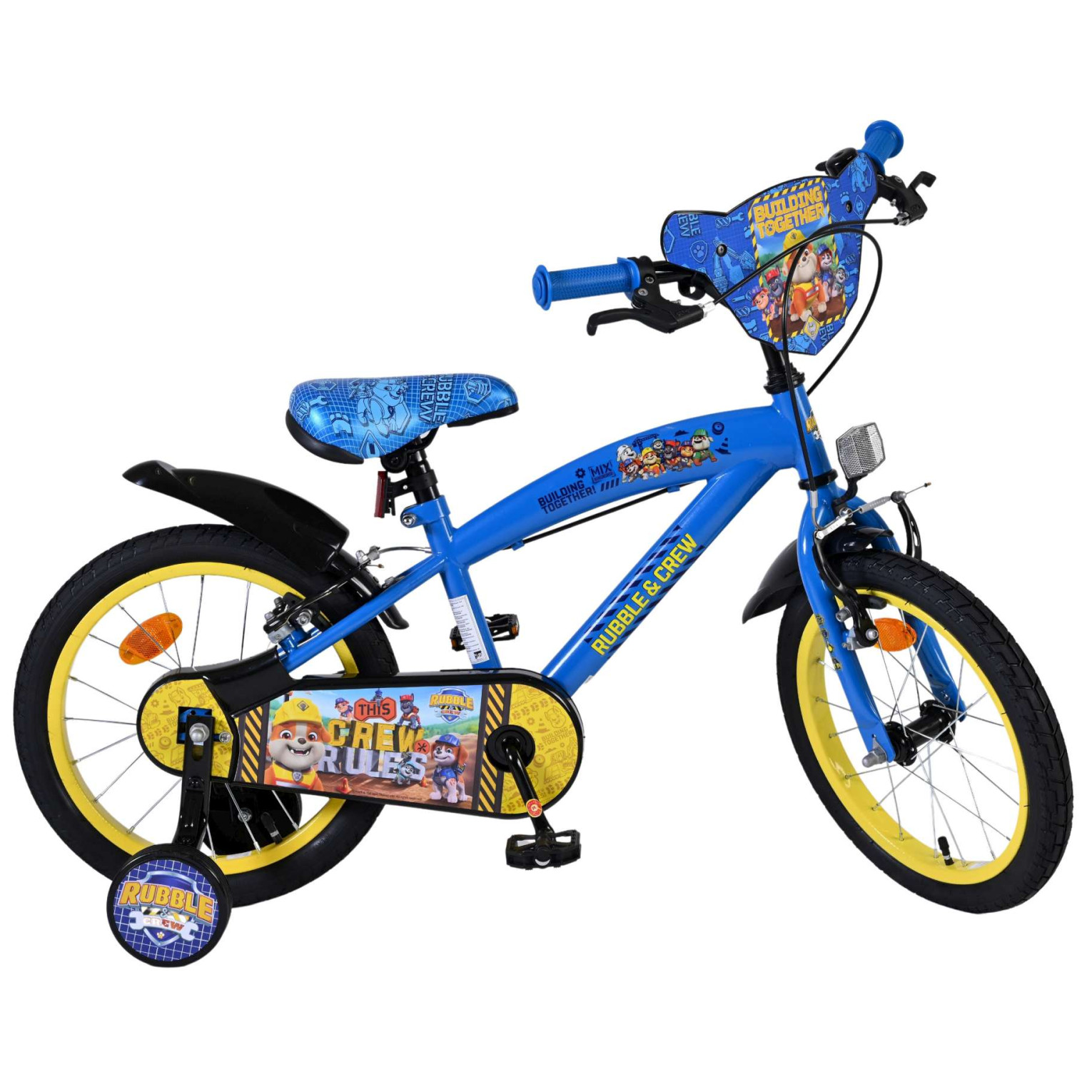 Rubble & Crew Fiets - 16 inch - Blauw - Twee handremmen