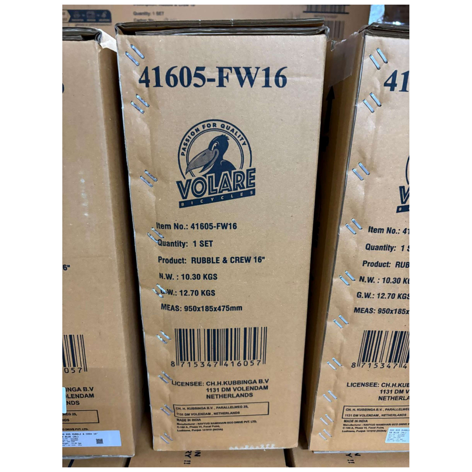 Rubble & Crew Fiets - 16 inch - Blauw - Twee handremmen