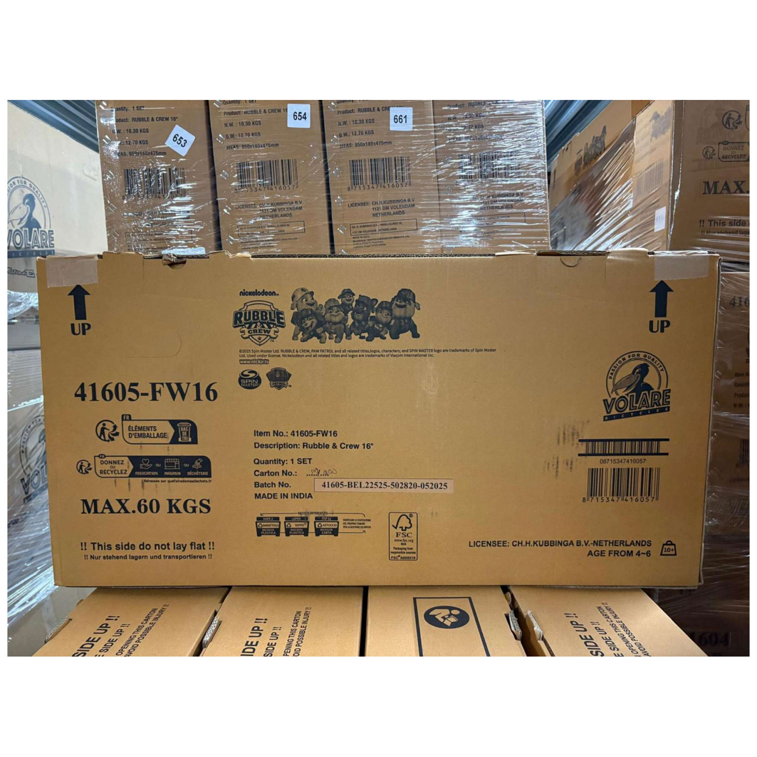 Rubble & Crew Fiets - 16 inch - Blauw - Twee handremmen