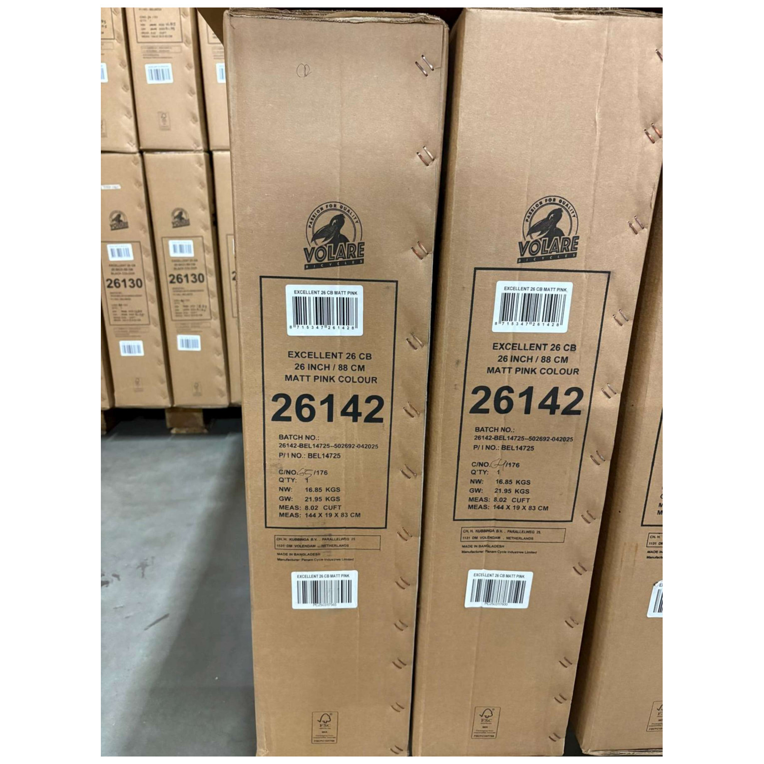 Volare Excellent Fiets - 26 inch - Mat Roze