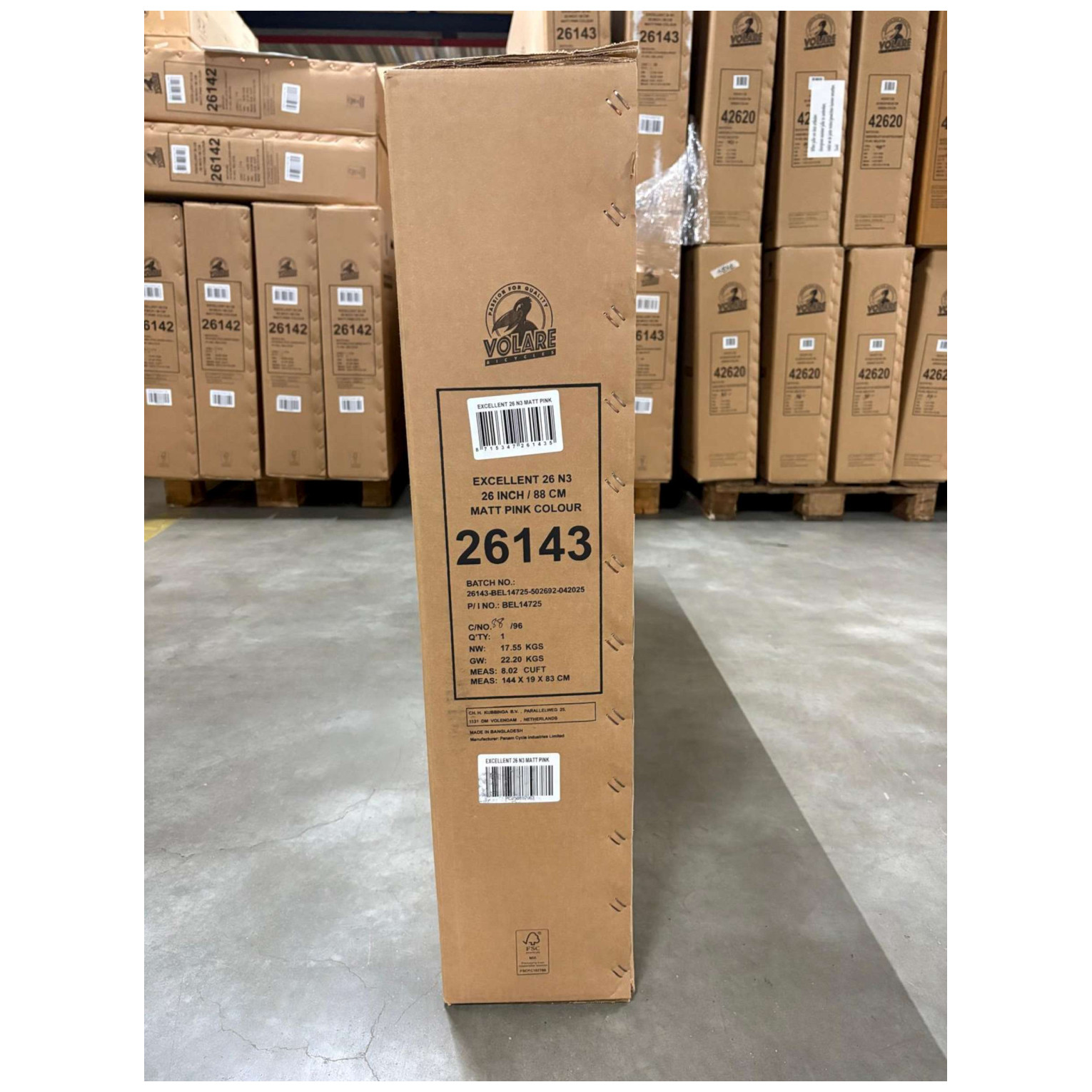 Volare Excellent Fiets - 26 inch - Mat Roze -