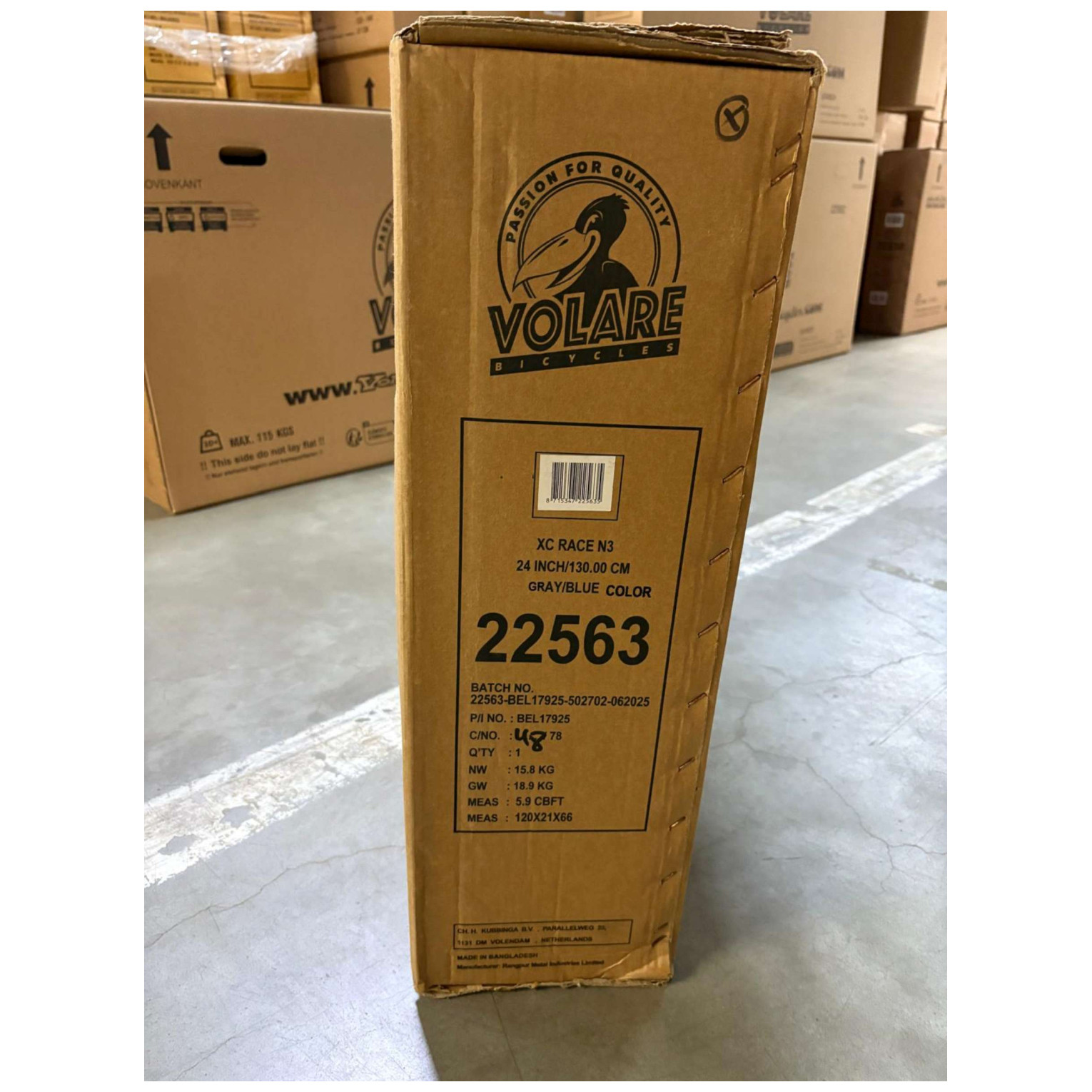 Volare XC Race Fiets - 24 inch - Nexus 3 - Blauw/Grijs