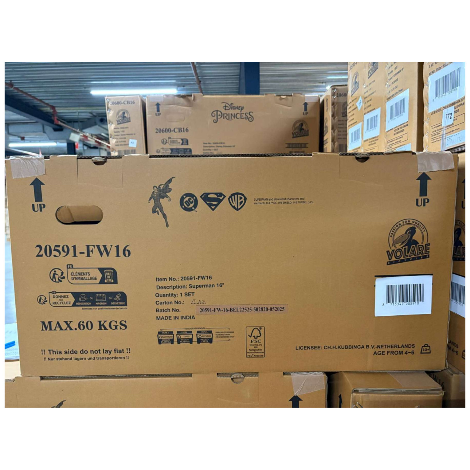 Superman Fiets - 16 inch - Blauw - Twee handremmen