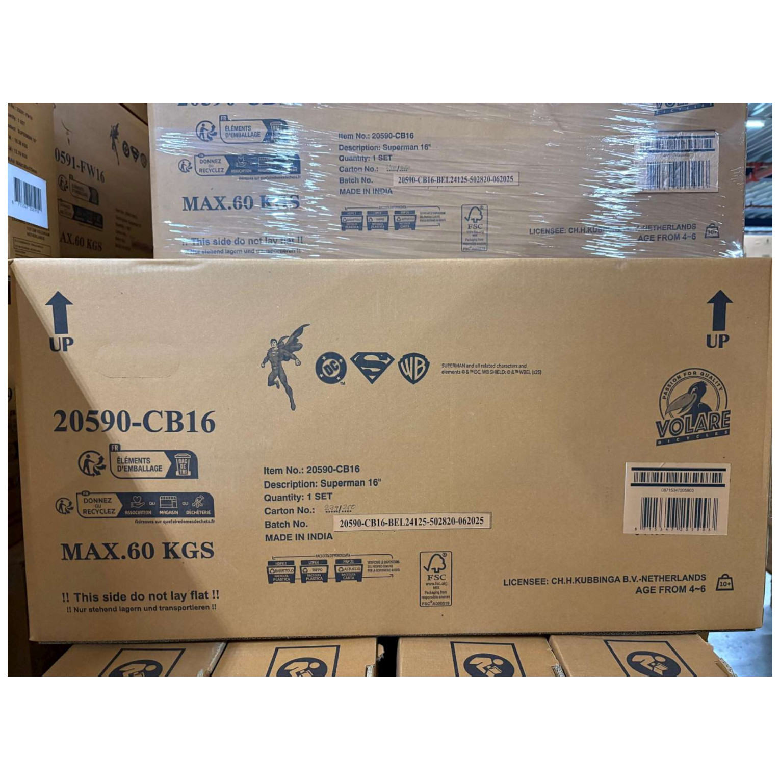 Superman Fiets - 16 inch - Blauw