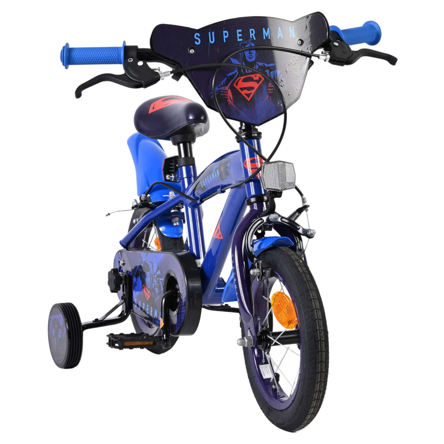 Superman Fiets - 12 inch - Blauw - Twee handremmen