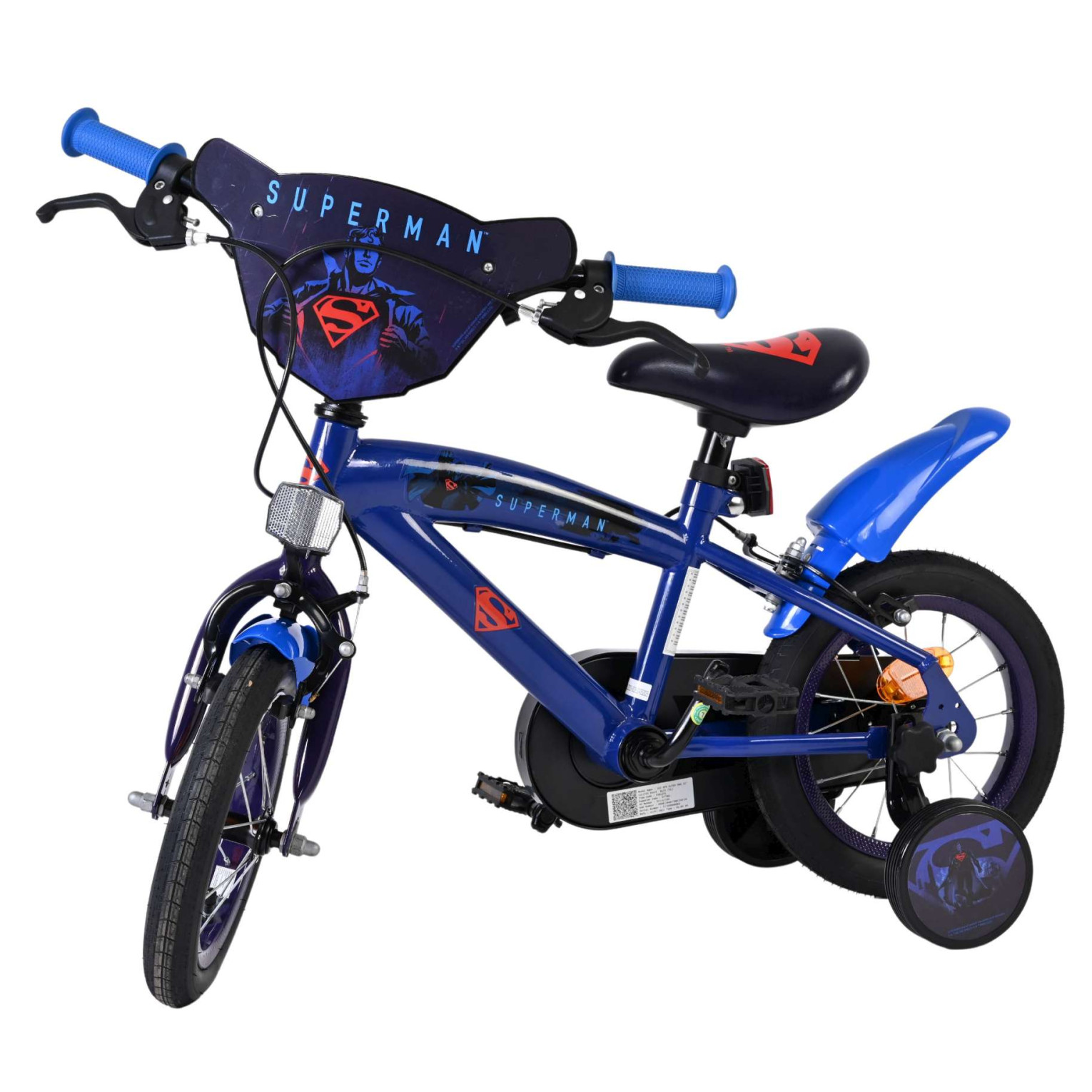 Superman Fiets - 12 inch - Blauw - Twee handremmen