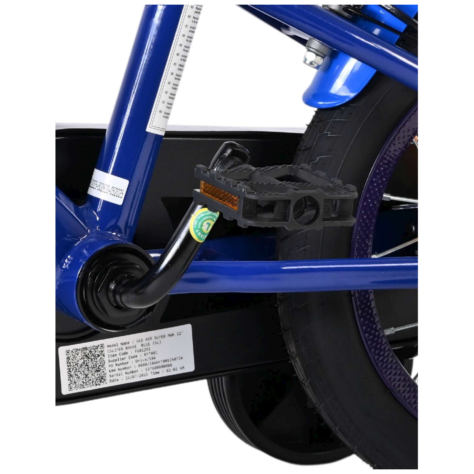 Superman Fiets - 12 inch - Blauw - Twee handremmen