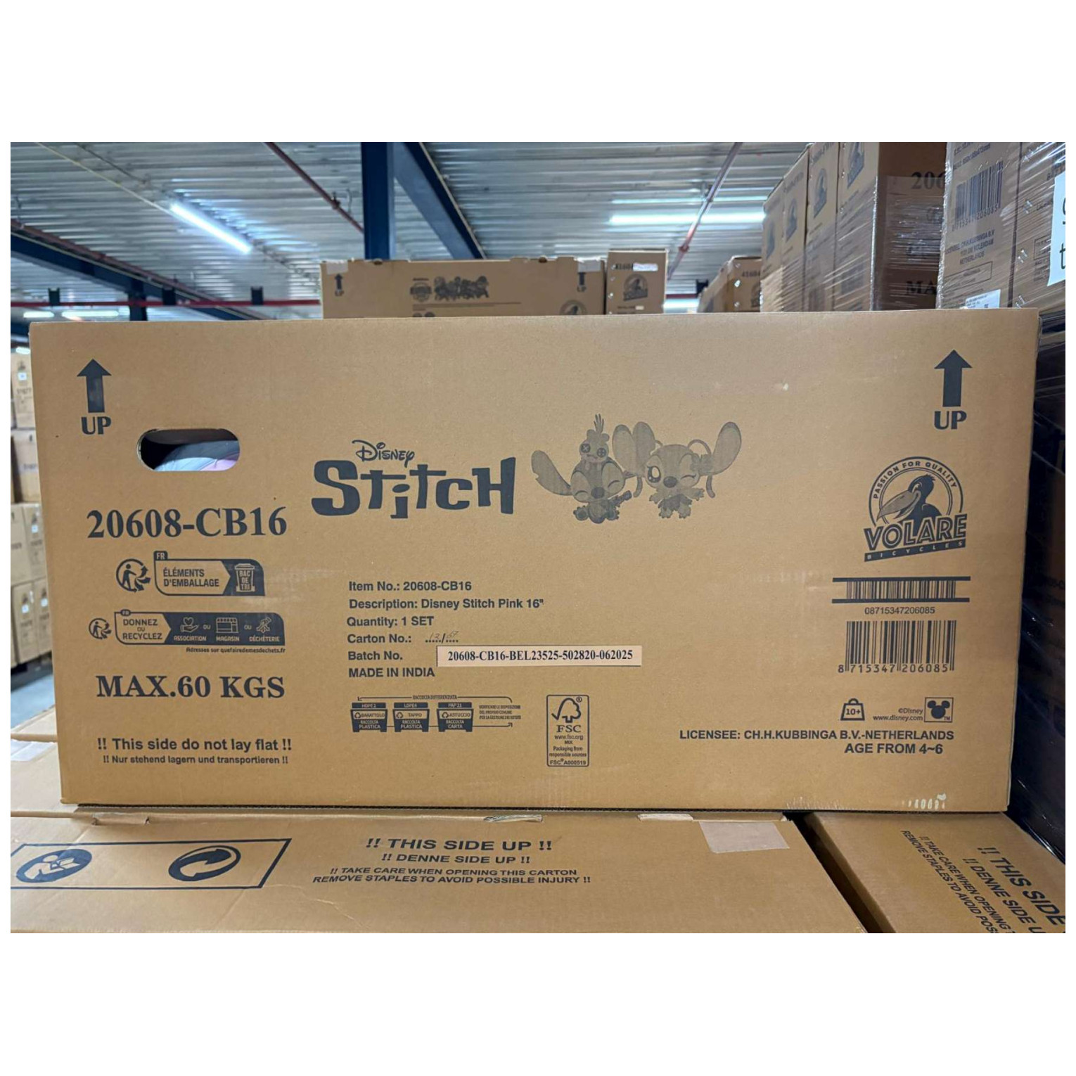 Disney Stitch Fiets - 16 inch - Roze