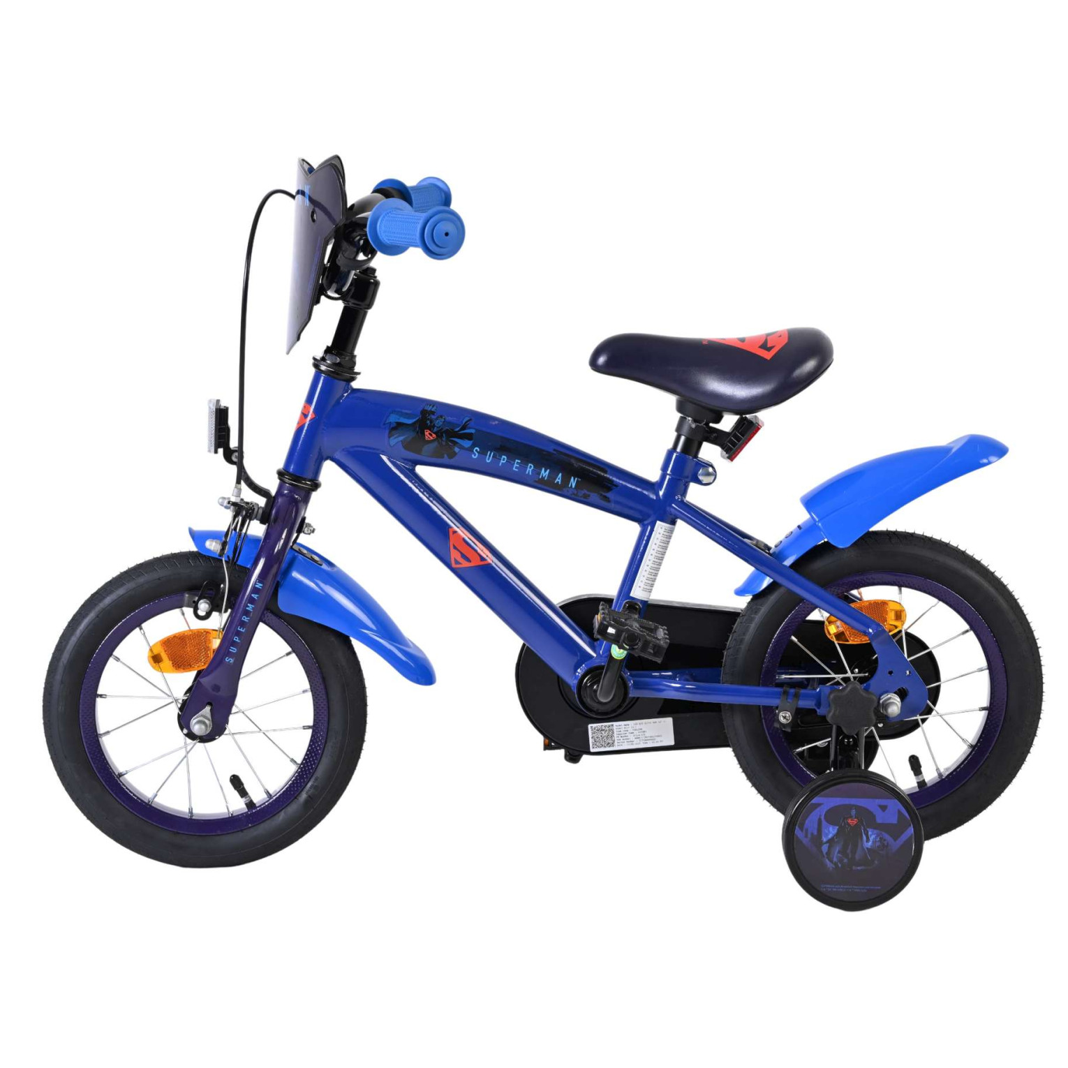 Superman Fiets - 12 inch - Blauw