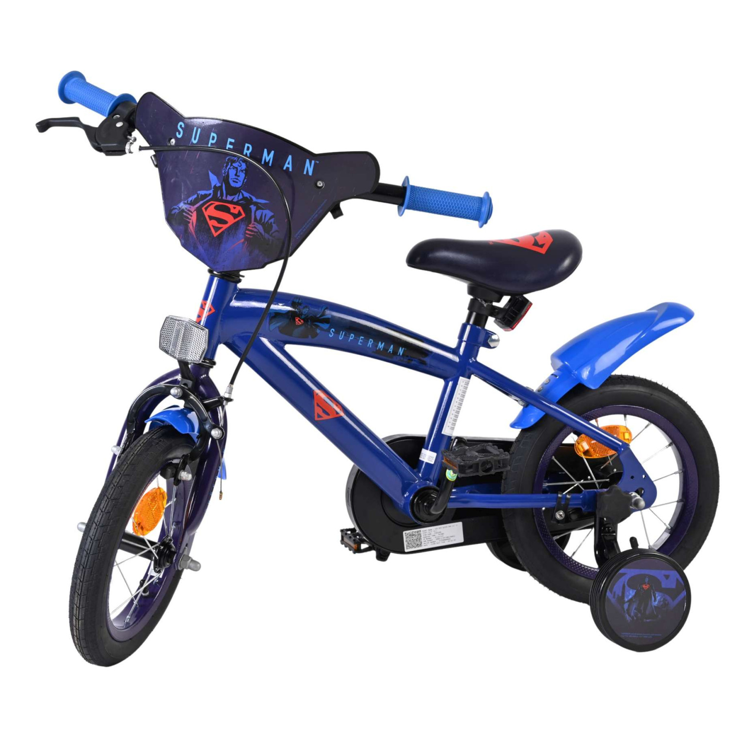 Superman Fiets - 12 inch - Blauw