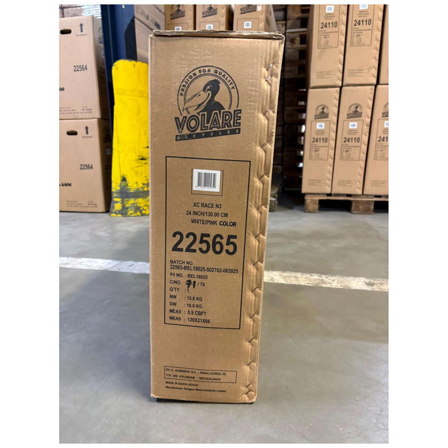 Volare XC Race Fiets - 24 inch - Nexus 3 - Wit/Roze