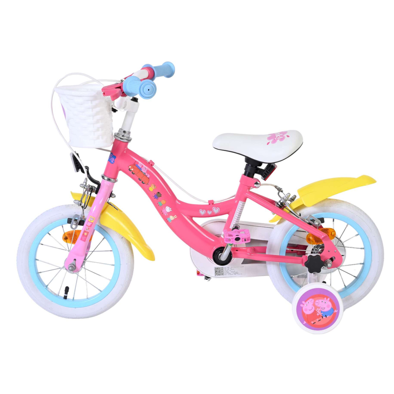 Peppa Pig Fiets - 12 inch - Roze - Twee handremmen