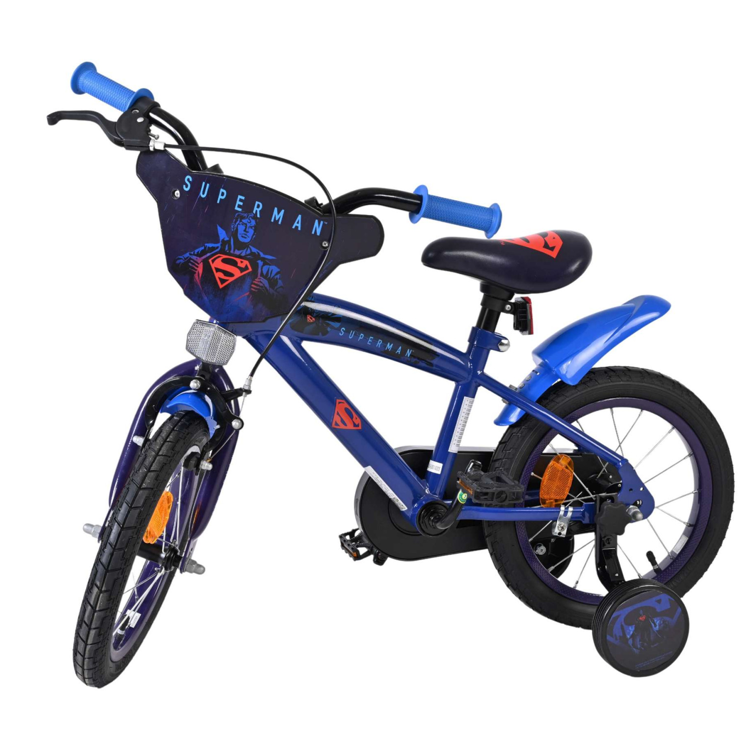 Superman Fiets - 14 inch - Blauw