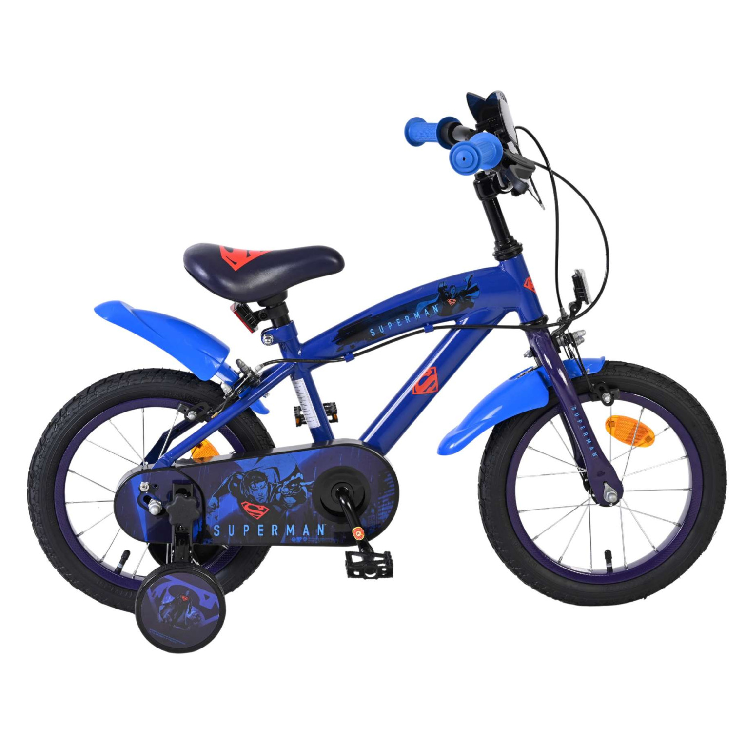 Superman Fiets - 14 inch - Blauw - Twee handremmen